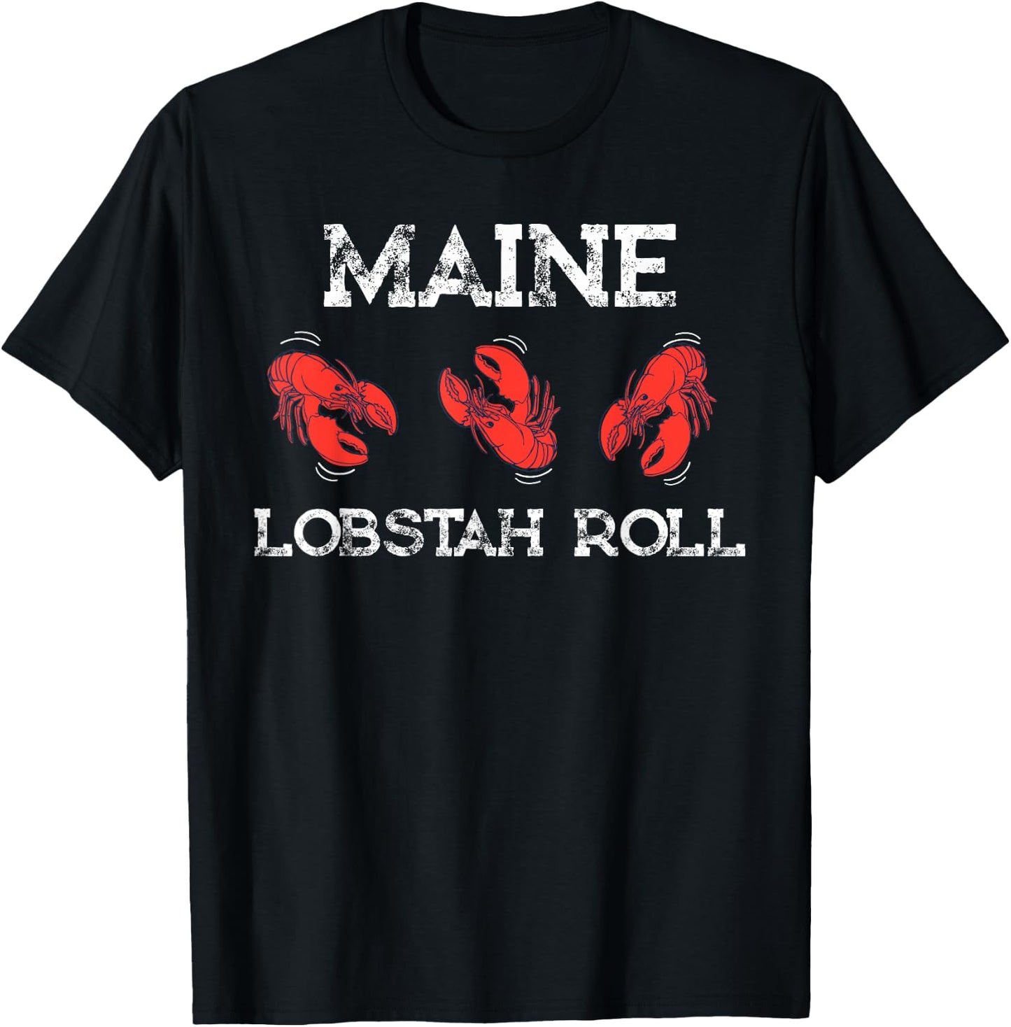 Maine Lobster Roll Funny Lobstah Retro Rolling Lobsters T-Shirt - T-Shirt | Black