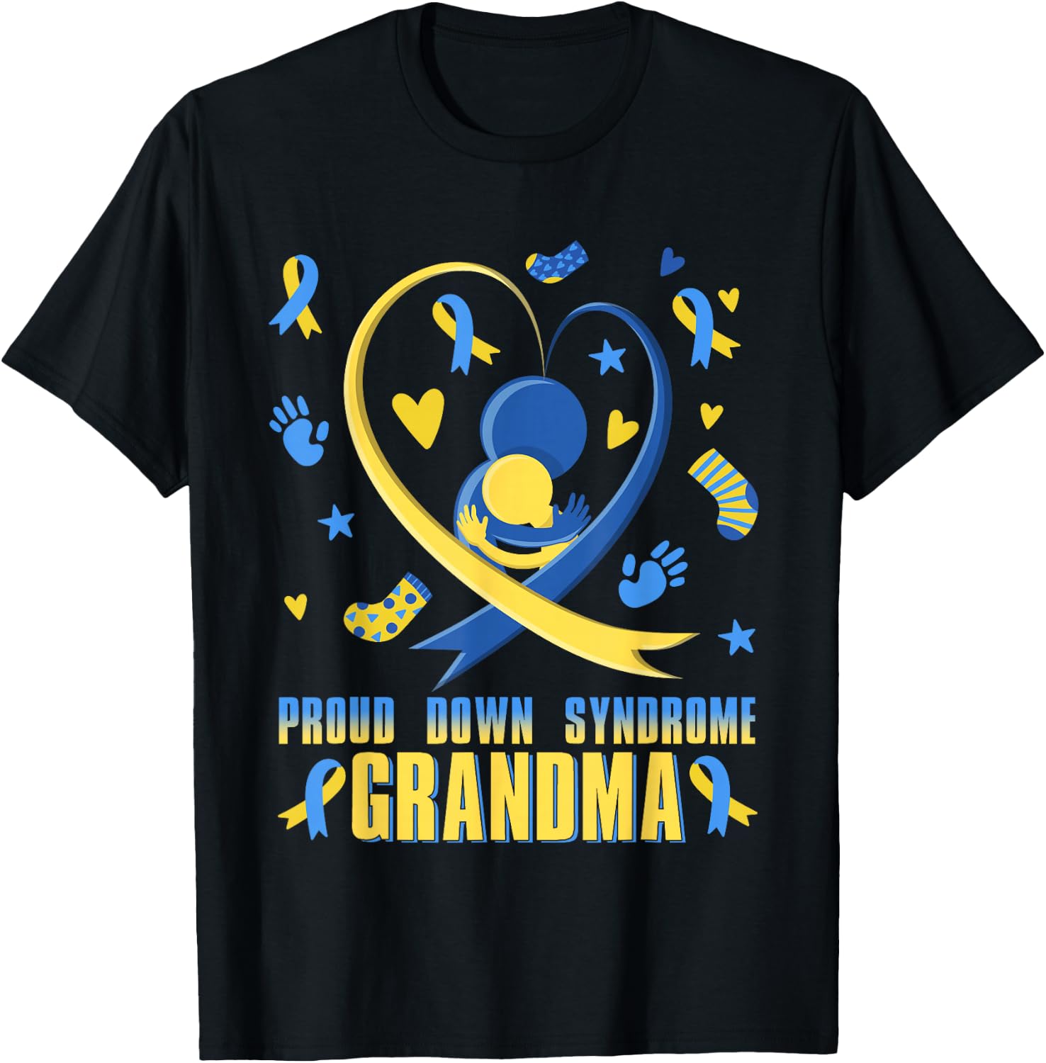 Proud Down Syndrome Grandma Down Syndrome Awareness Family T-Shirt - T-Shirt | Black