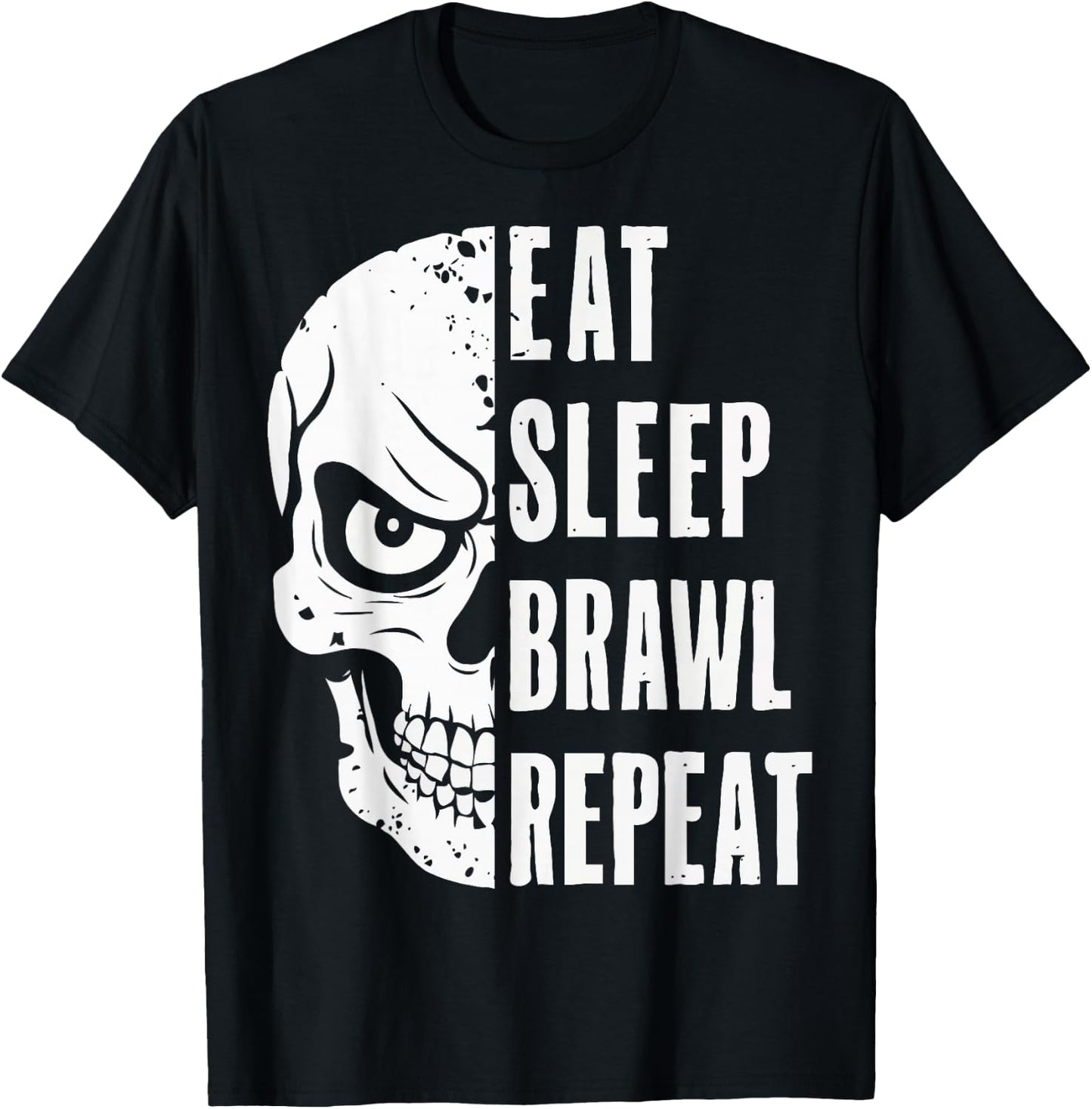 Eat Sleep Brawl Repeat Funny Video Gamer Gaming T-Shirt - T-Shirt | Black