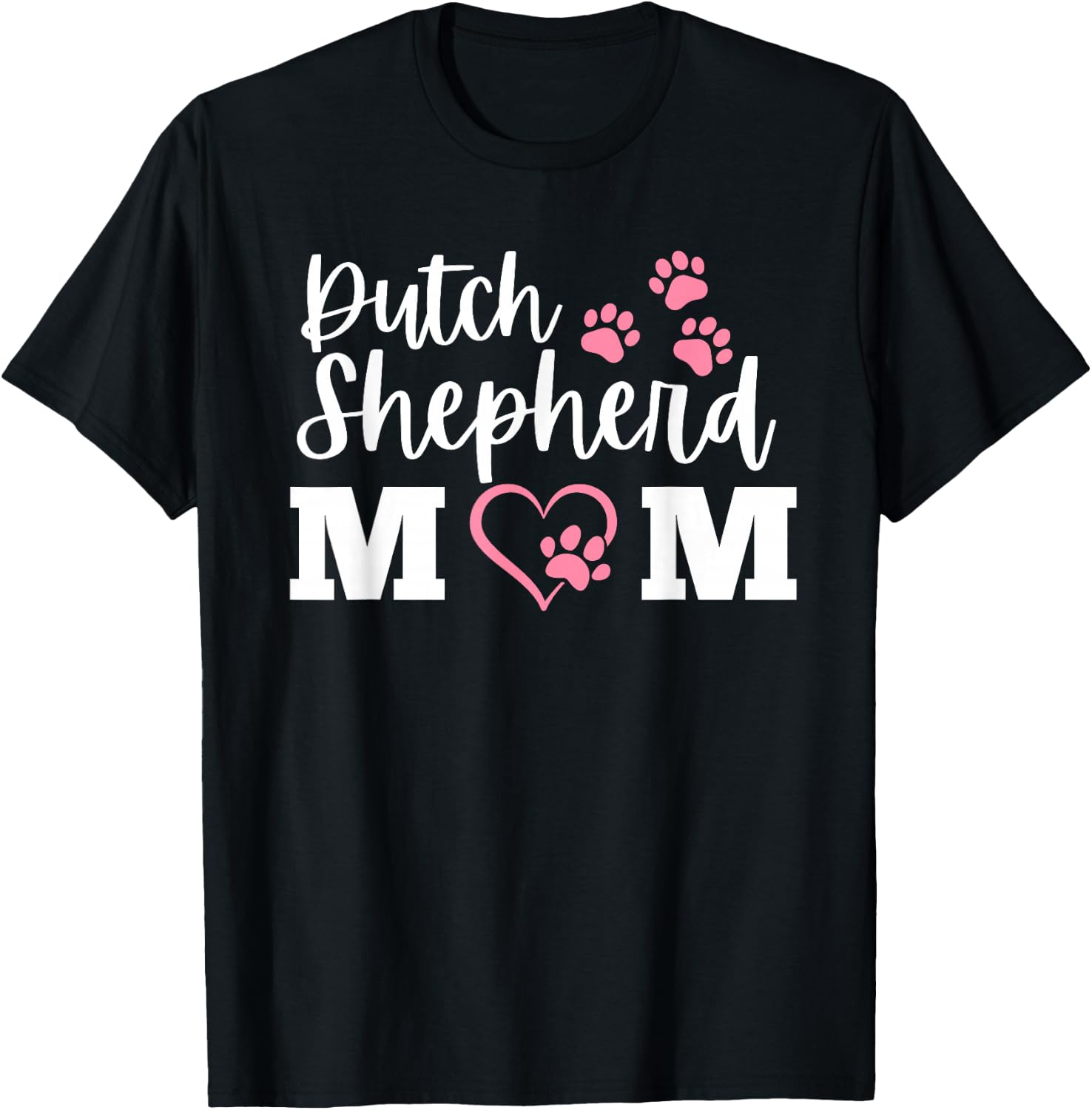 Cute Dutch Shepherd Mom, Dutch Shepherd Mama, Dutchie Mom T-Shirt - T-Shirt | Black