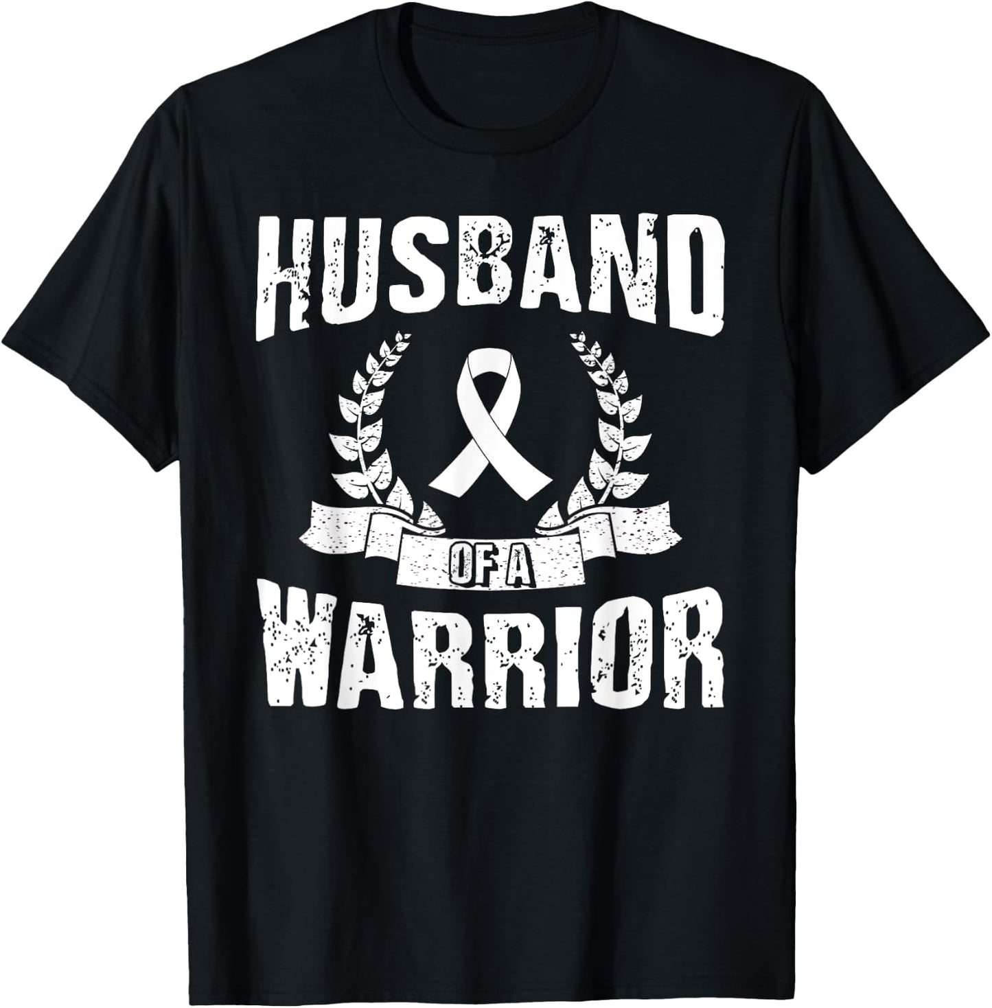 Husband Of A Warrior Lung Cancer Awareness T-Shirt - T-Shirt | Black