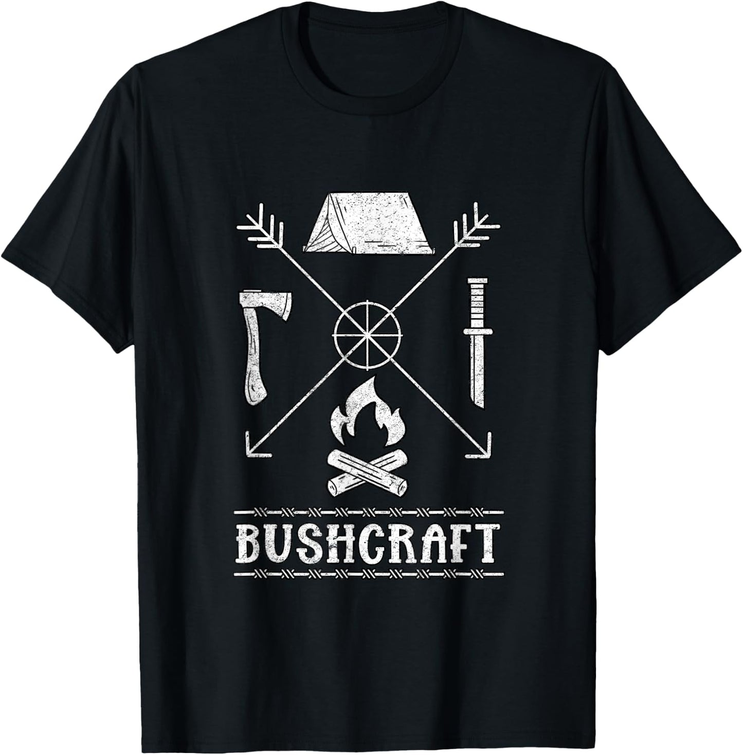 Nature Bushcraft Outdoor Wilderness Design T-Shirt - T-Shirt | Black