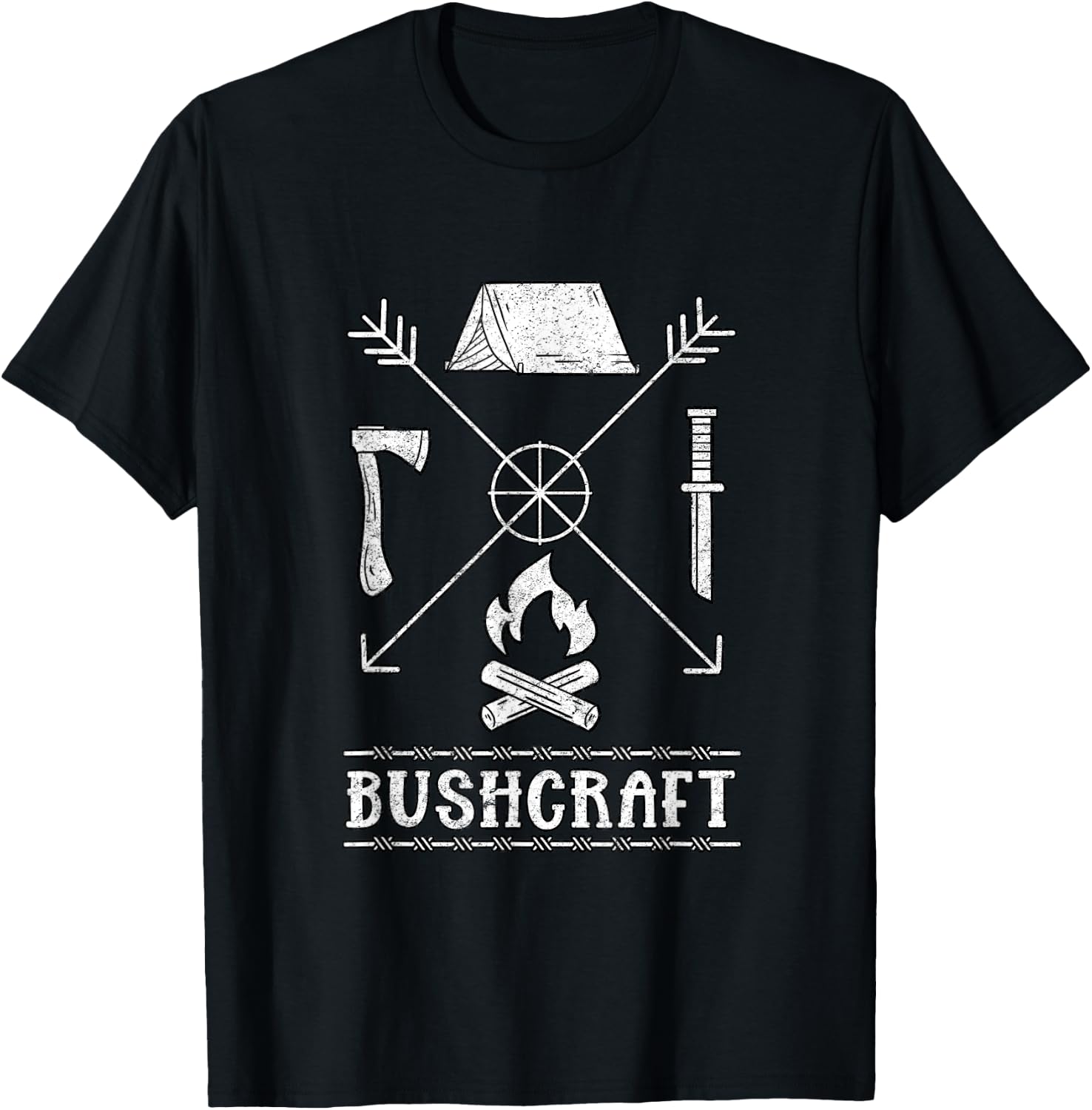 Nature Bushcraft Outdoor Wilderness Design T-Shirt - T-Shirt | Black