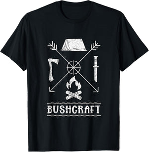 Nature Bushcraft Outdoor Wilderness Design T-Shirt - T-Shirt | Black