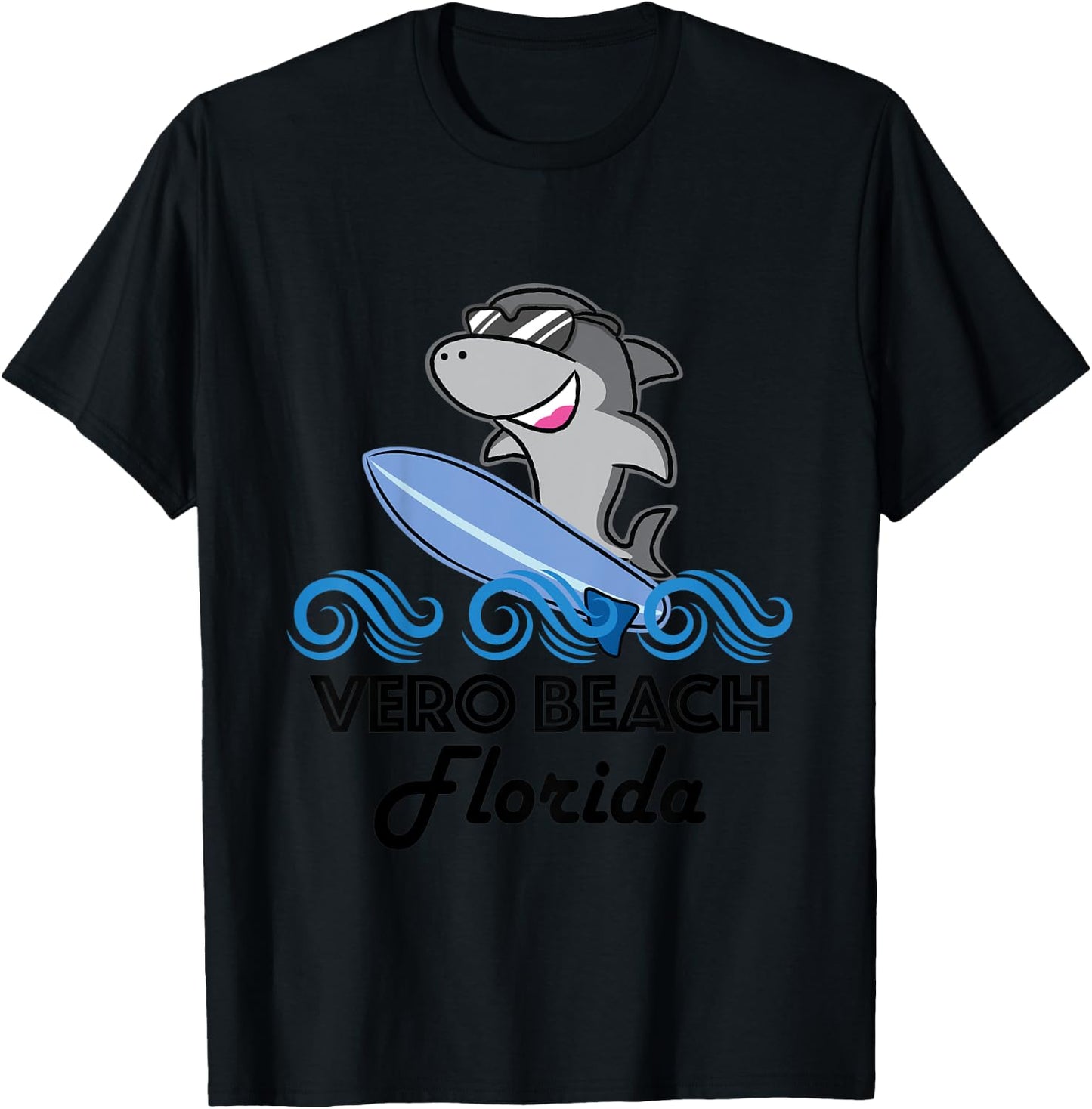 Kids Vero Beach Florida Funny Shark T-Shirt - T-Shirt | Black
