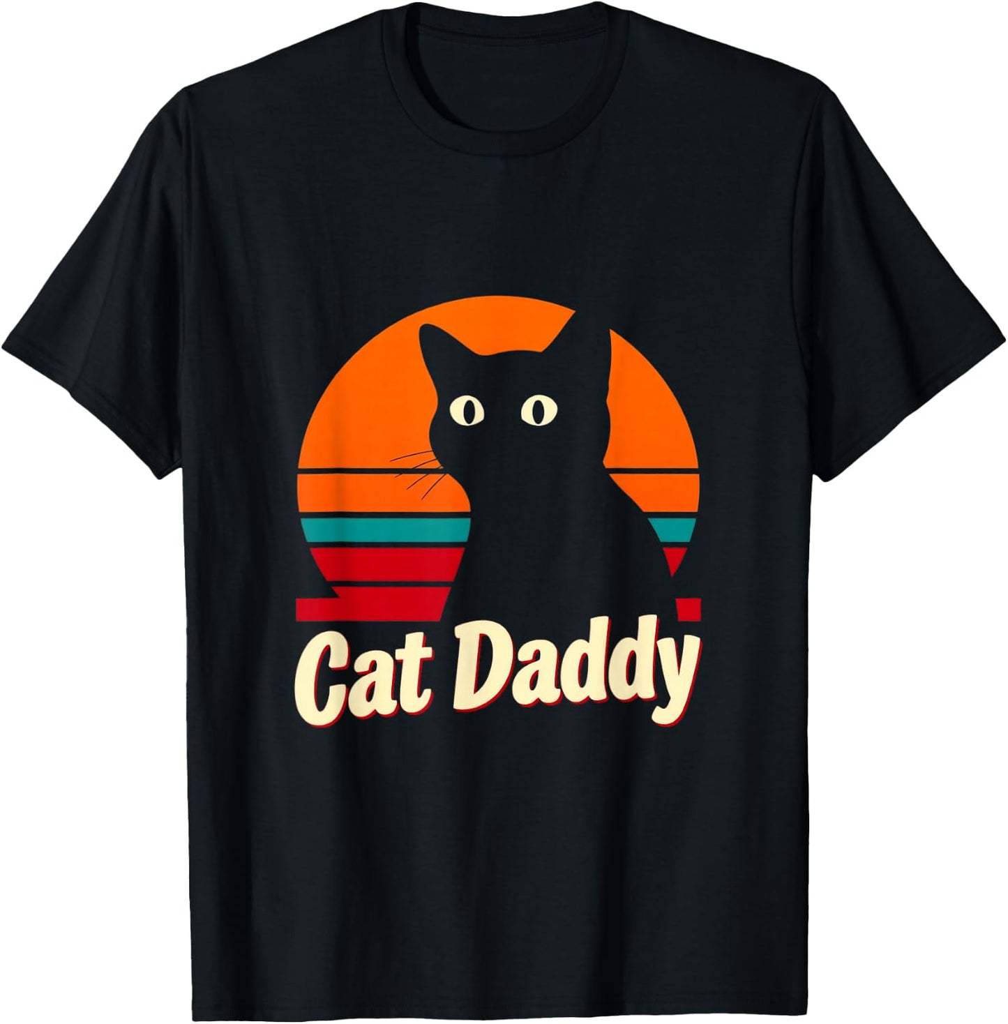 Cat Daddy Retro Cat T-Shirt - T-Shirt | Black