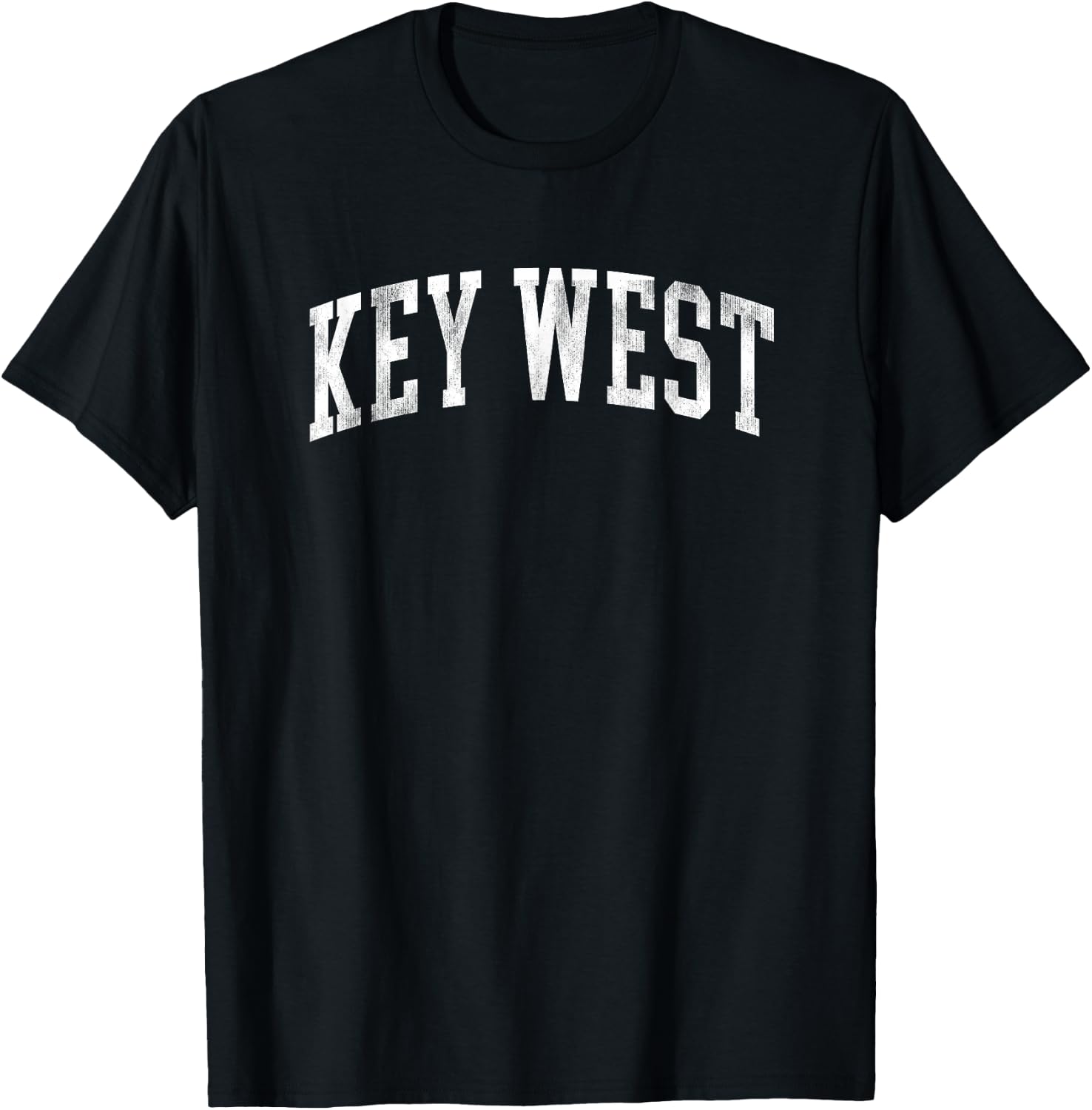 Key West Florida Retro Varsity Arched Text Vintage Souvenir T-Shirt - T-Shirt | Black
