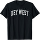 Key West Florida Retro Varsity Arched Text Vintage Souvenir T-Shirt - T-Shirt | Black