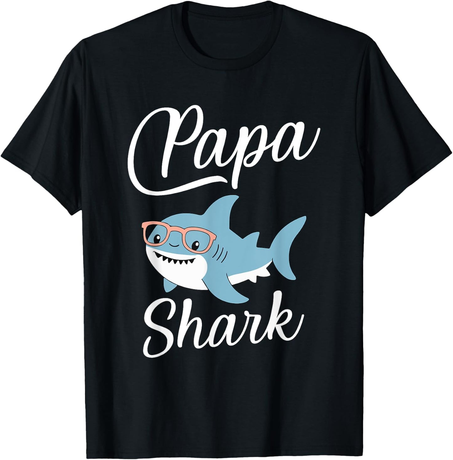 Papa Shark Funny Matching Family Grandpa T-Shirt - T-Shirt | Black