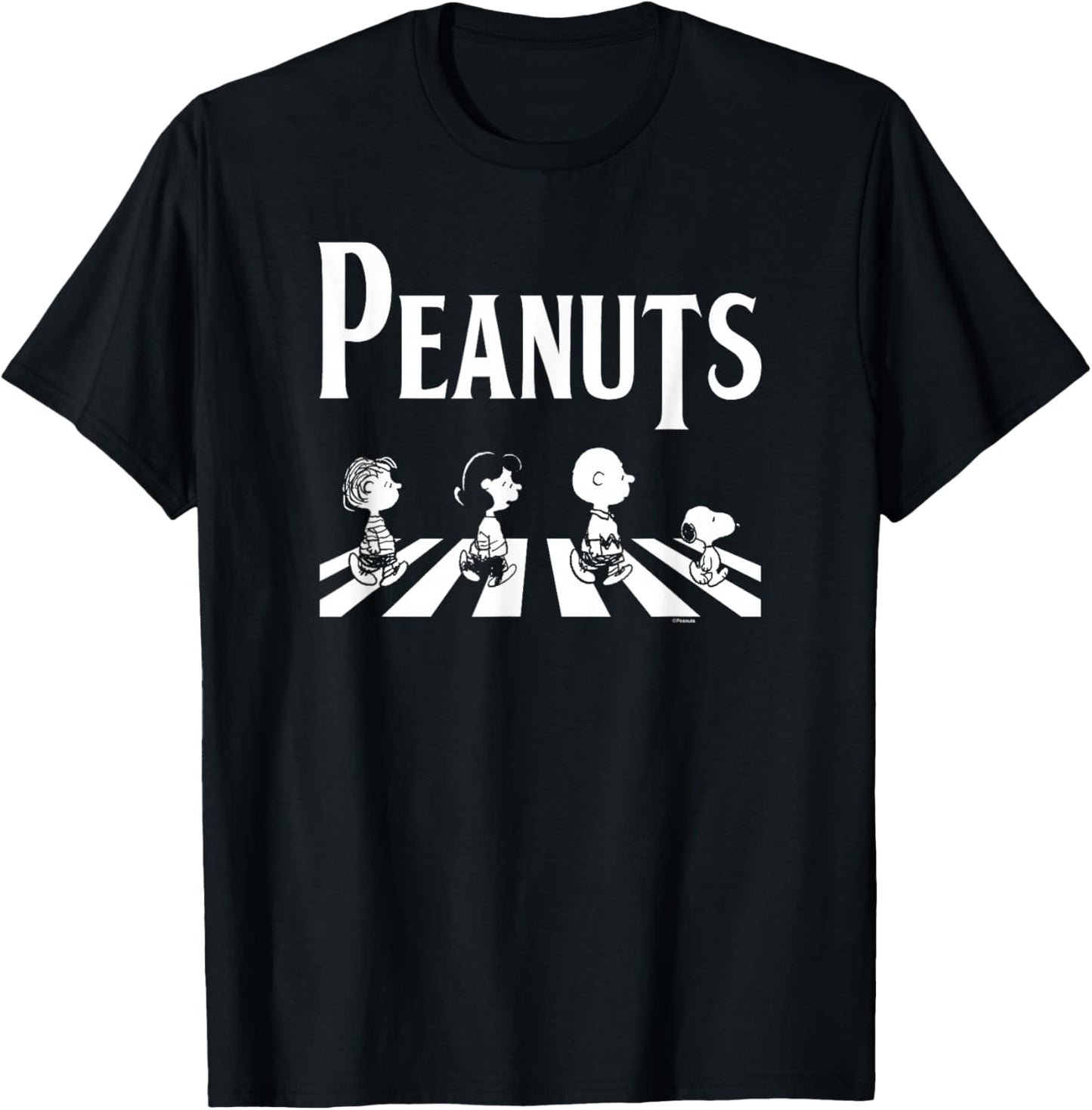 Peanuts - Crossing Road , black T-Shirt - T-Shirt | Black