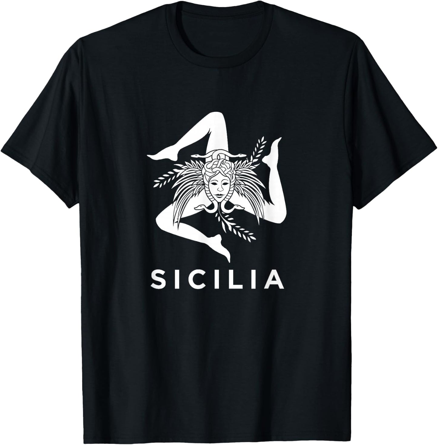 Sicilian Pride - Sicilia - Sicilian Flag Trinacria T-Shirt - T-Shirt | Black