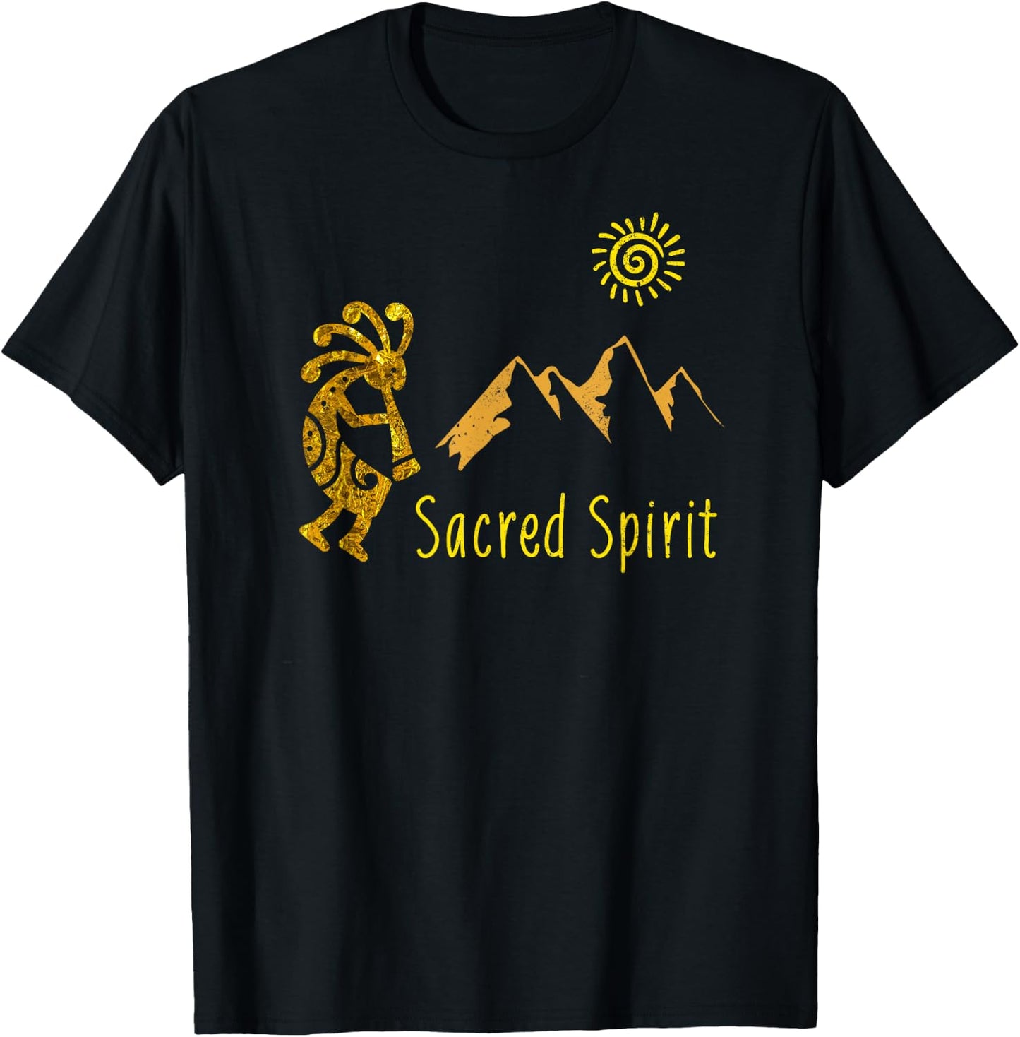 Sacred Spirit Shirts With Spiritual Kokopelli Flute Player T-Shirt - T-Shirt | Black