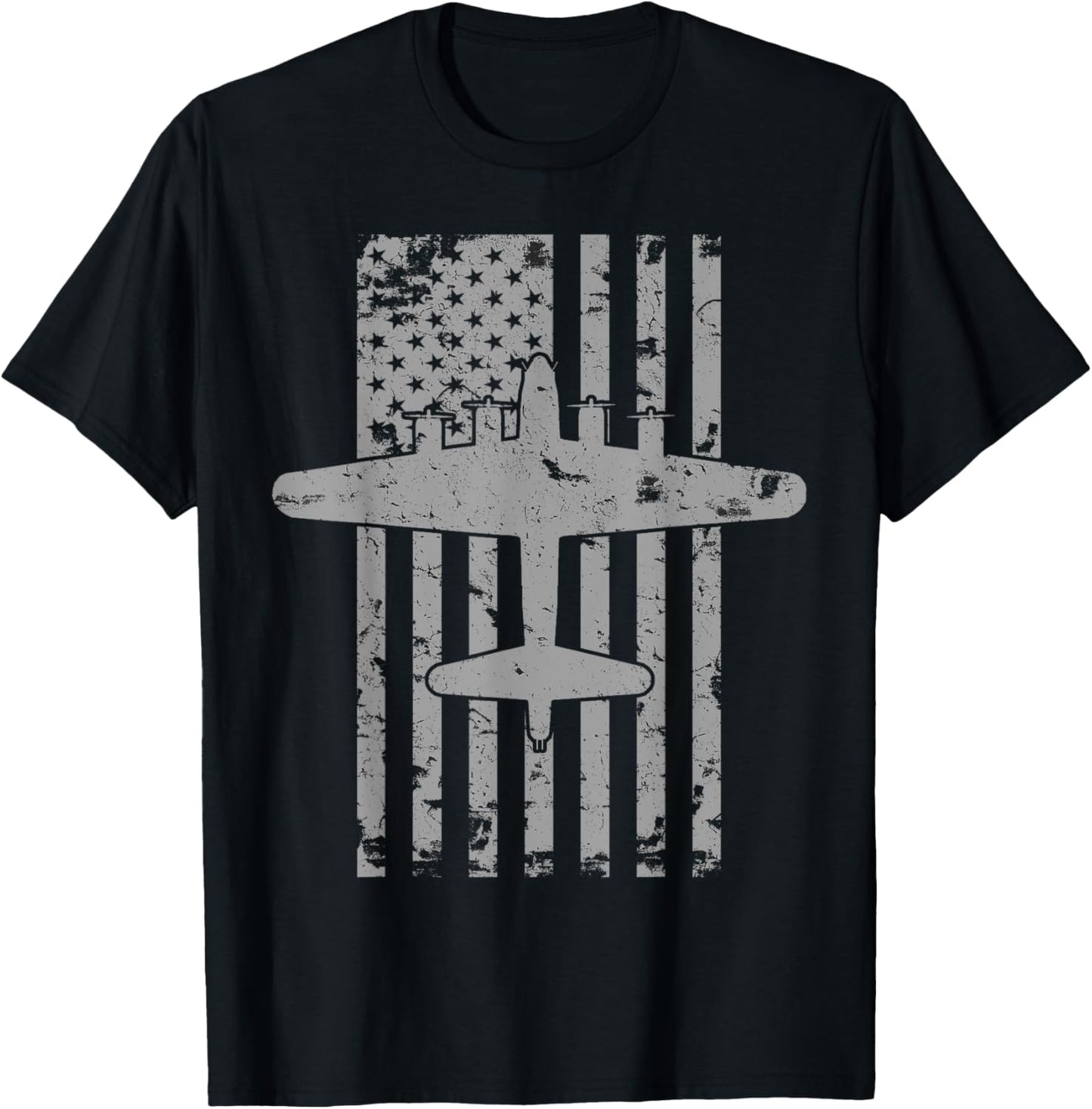 B-17 Flying Fortress WWII Bomber Airplane Pilot T-Shirt - T-Shirt | Black