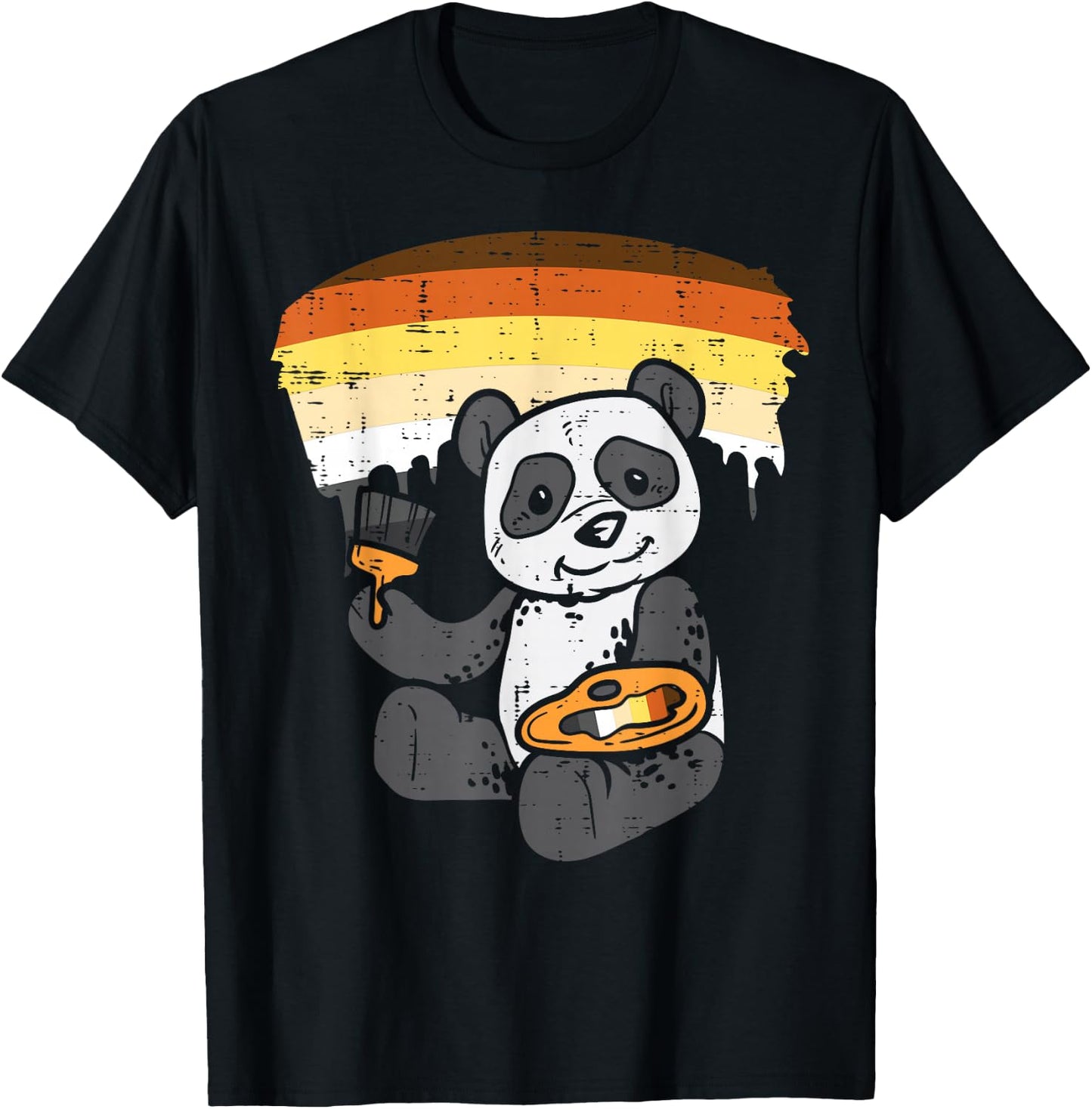 Panda Painting Animal LGBTQ Gay Bear Flag Gay Pride Men T-Shirt - T-Shirt | Black