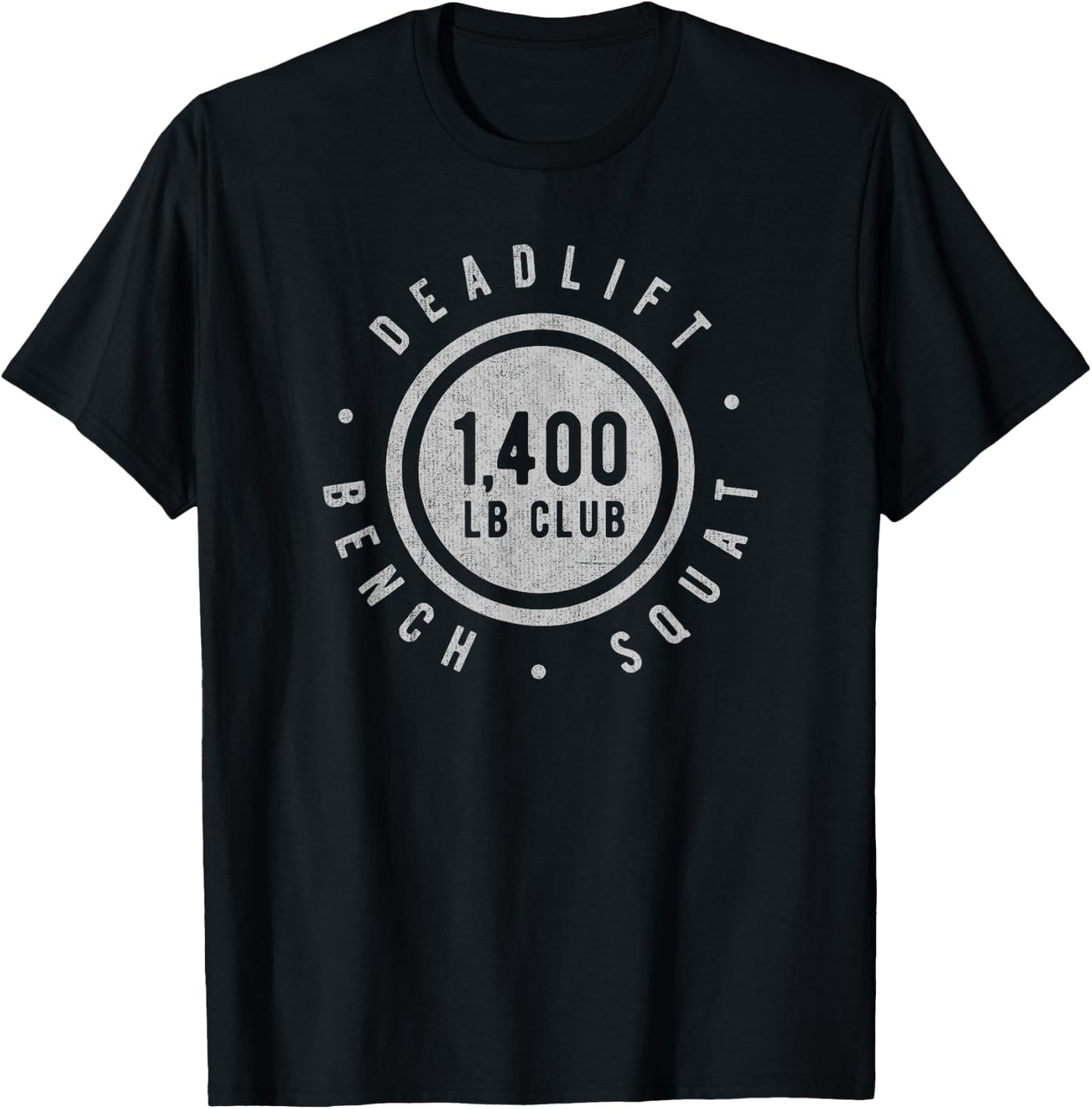 Elite 1,400lb Club Powerlifting Gym Strong Novelty T-Shirt - T-Shirt | Black