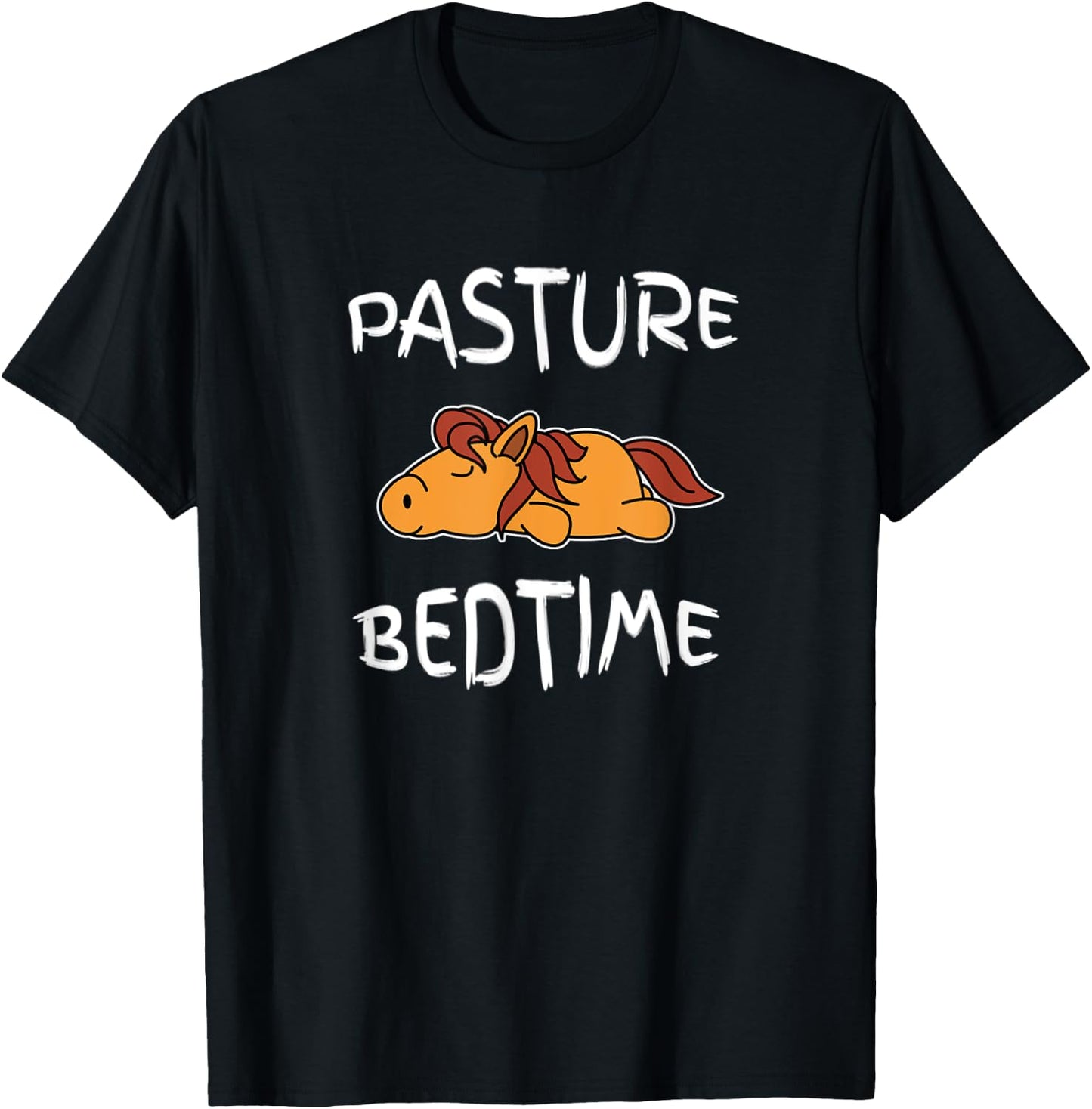 Horse Equestrian Pasture Bedtime Farmer Pajama for Bedtime T-Shirt - T-Shirt | Black