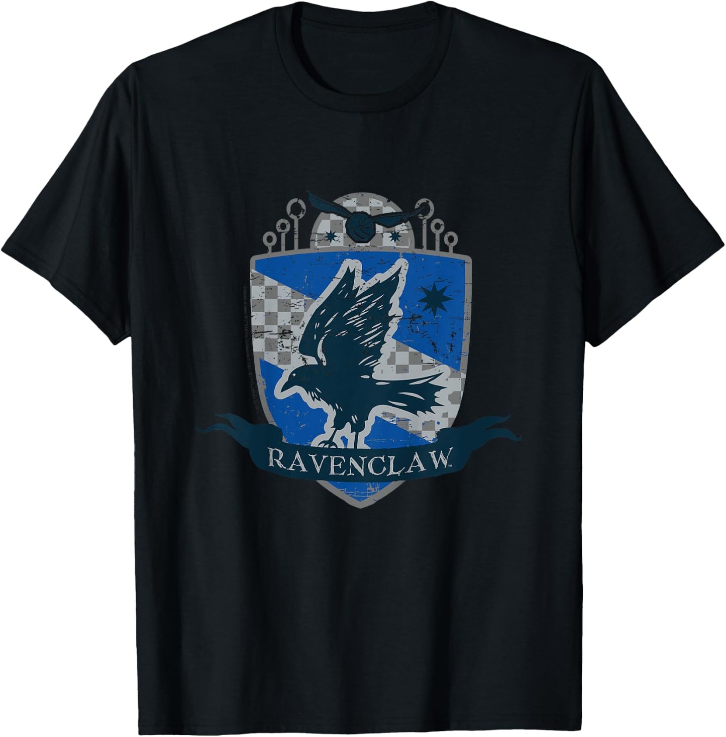 Kids Harry Potter Ravenclaw Quidditch Distressed Shield Kids , grey, 2 T-Shirt - T-Shirt | Black