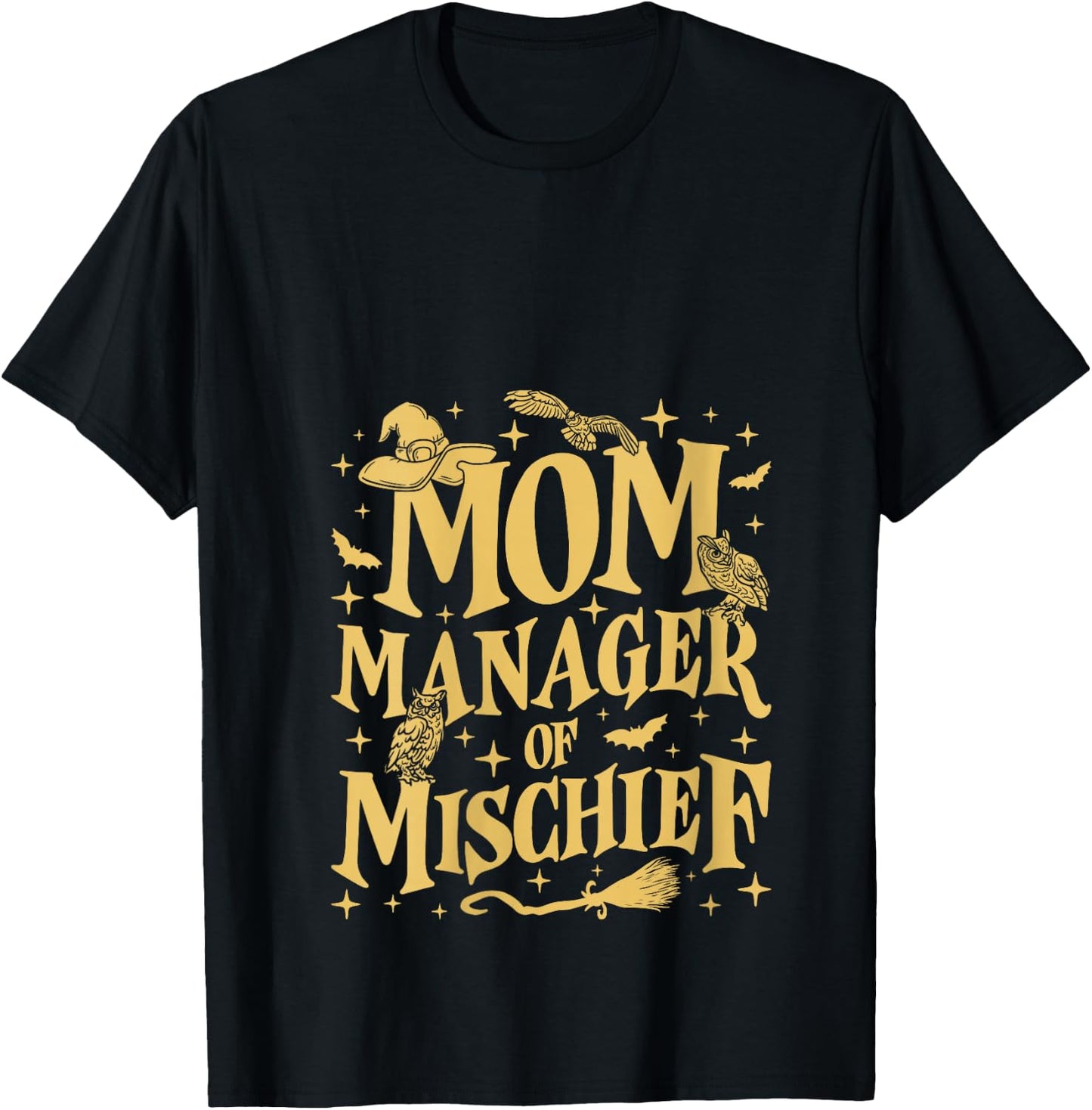 Magical Mom Manager of Mischief Mothers Day Mommy Funny Mama V-Neck T-Shirt - T-Shirt | Black