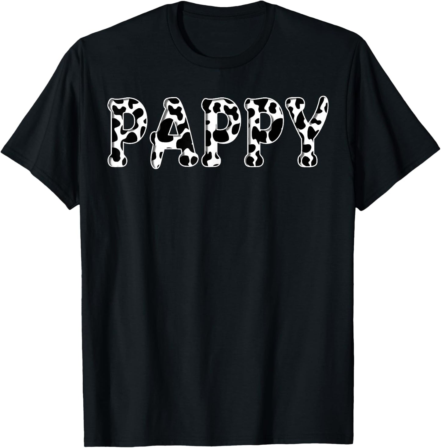 Cow Pappy Birthday Family Matching Girl Boy Farm Birthday T-Shirt - T-Shirt | Black