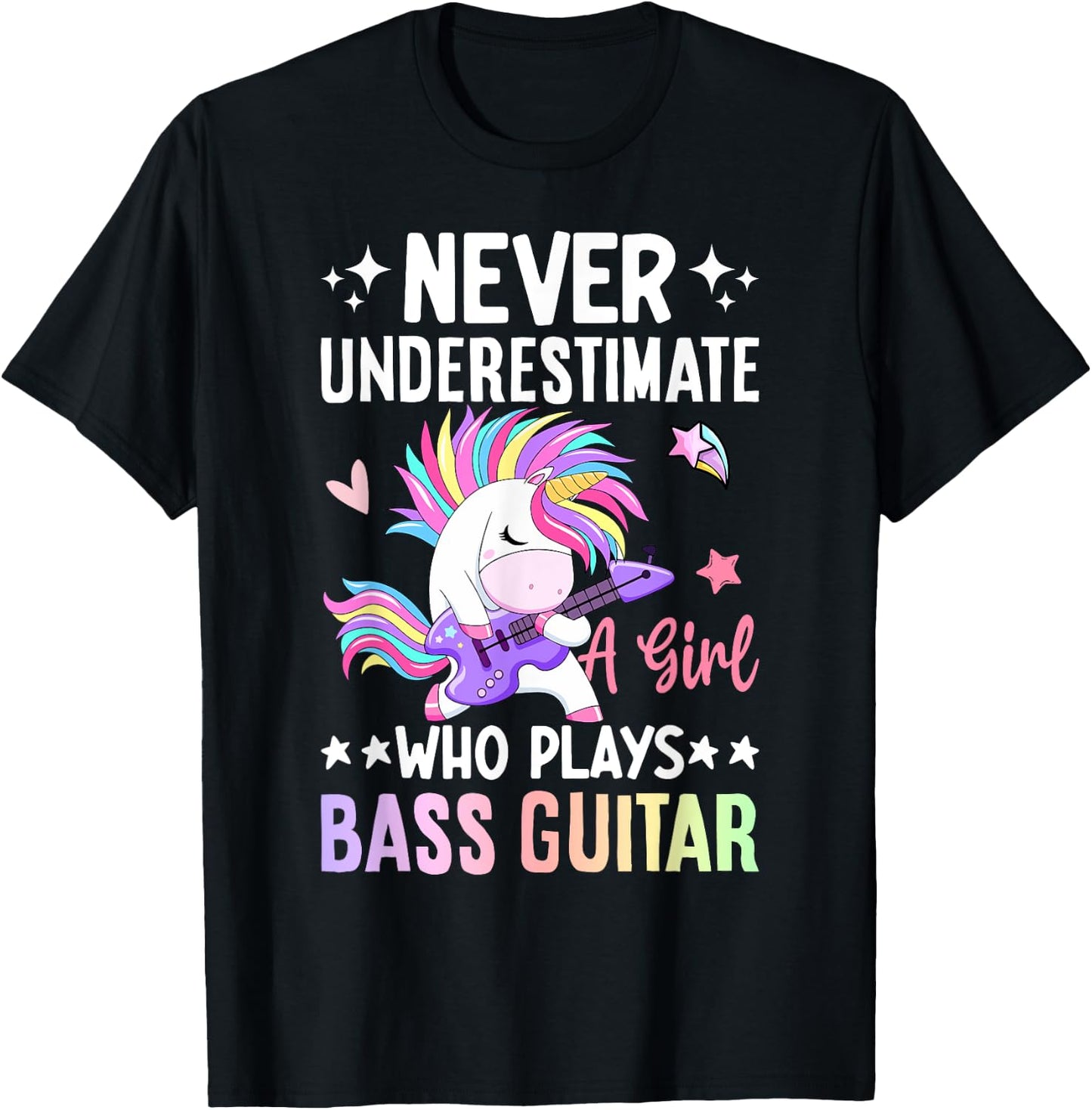 A Girl Who Plays Bass Guitar Bass Player Bassist T-Shirt - T-Shirt | Black