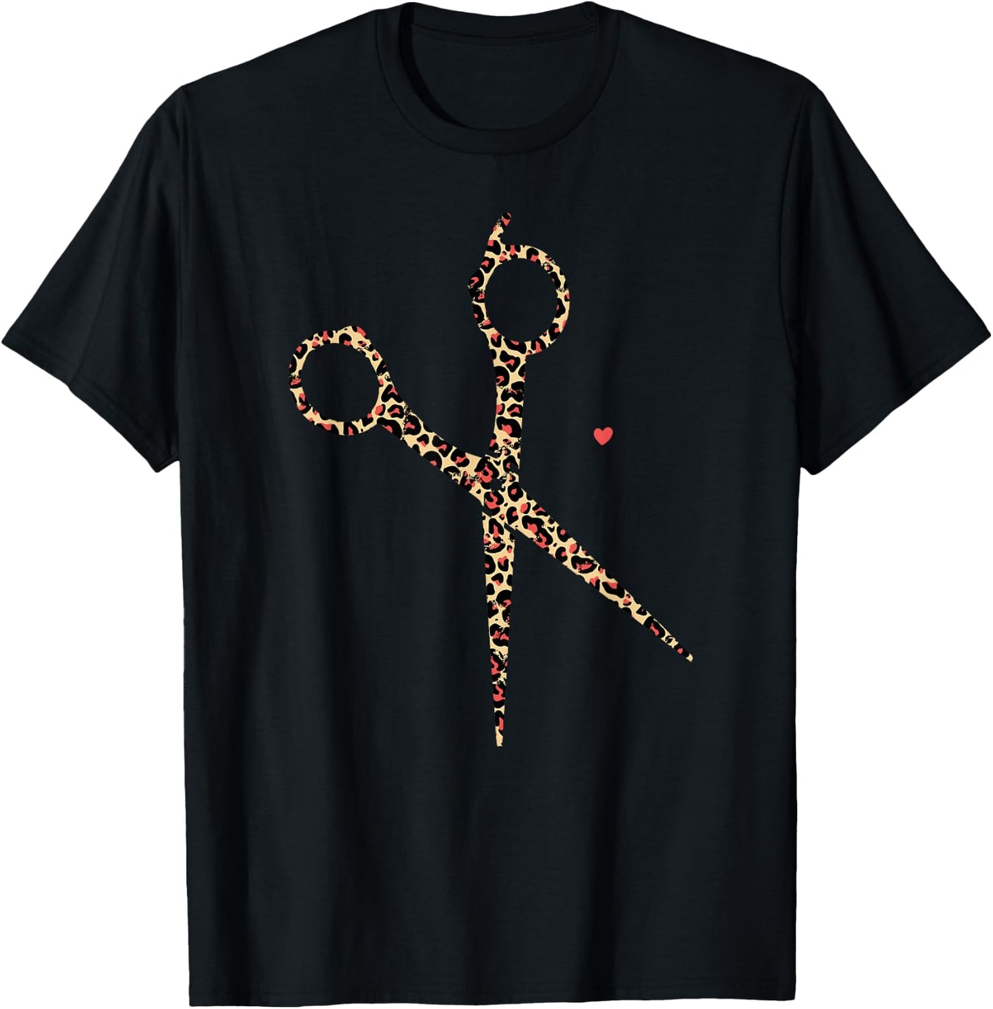 Hair Stylist Hairdresser Cheetah Leopard Scissors Men Women T-Shirt - T-Shirt | Black