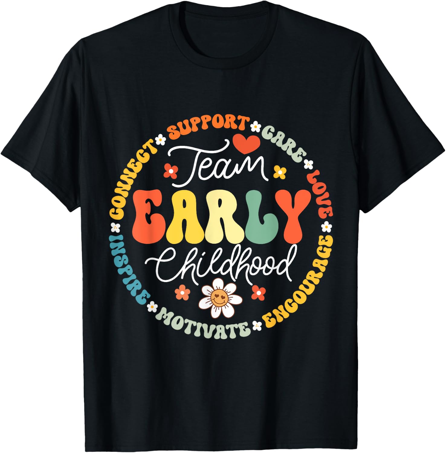 Early Childhood Team ECE Teacher Back to School Education T-Shirt - T-Shirt | Black