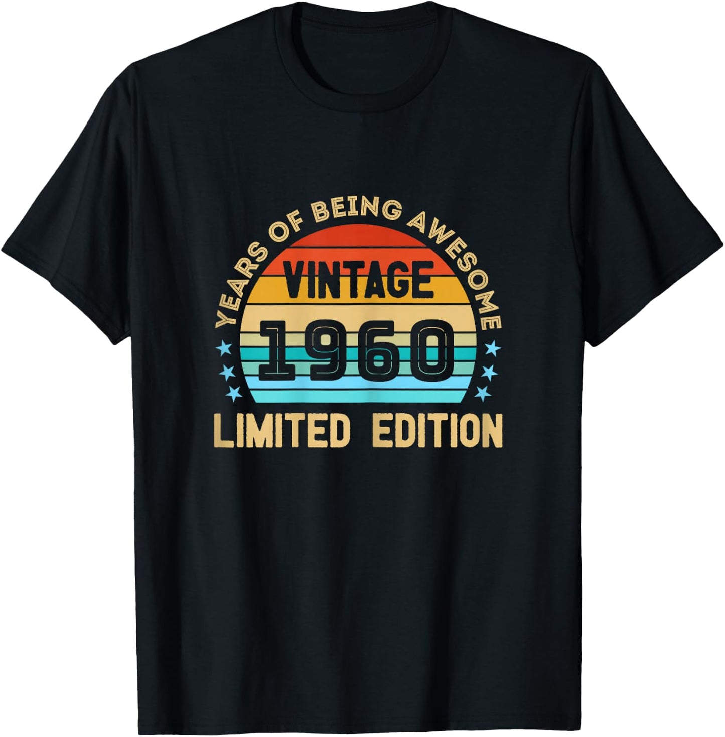 Vintage 1960 T Shirts Retro Funny 1960 Birthday T-Shirt - T-Shirt | Black