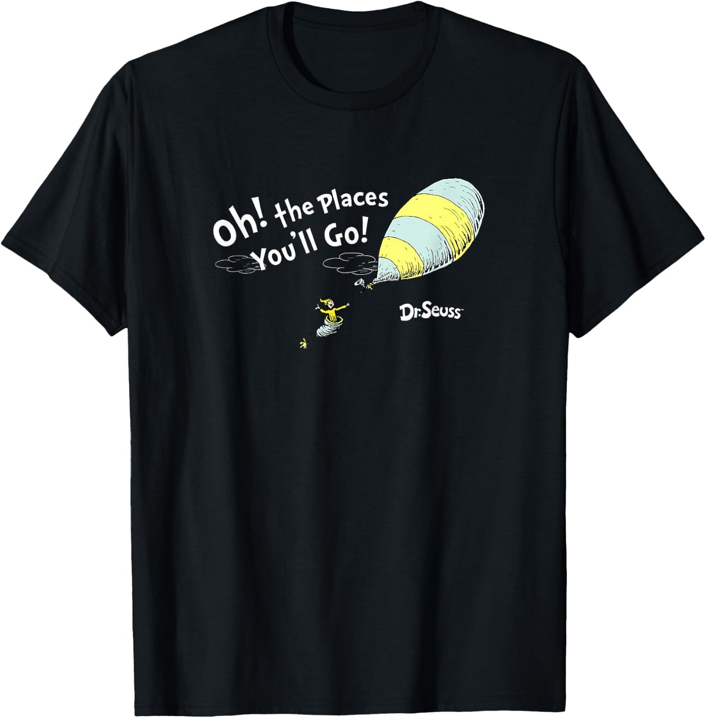Dr. Seuss Oh The Places You'll Go! T-Shirt - T-Shirt | Black