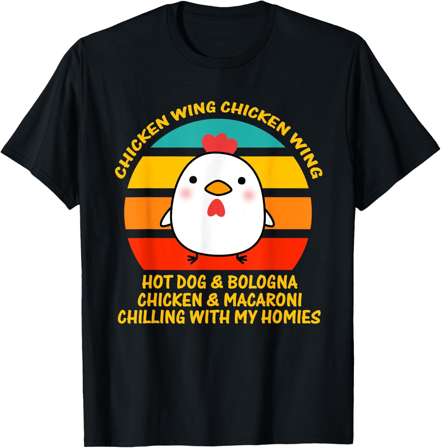 Chicken Wing Chicken Wing Hot Dog and Bologna Kids Toddlers T-Shirt - T-Shirt | Black