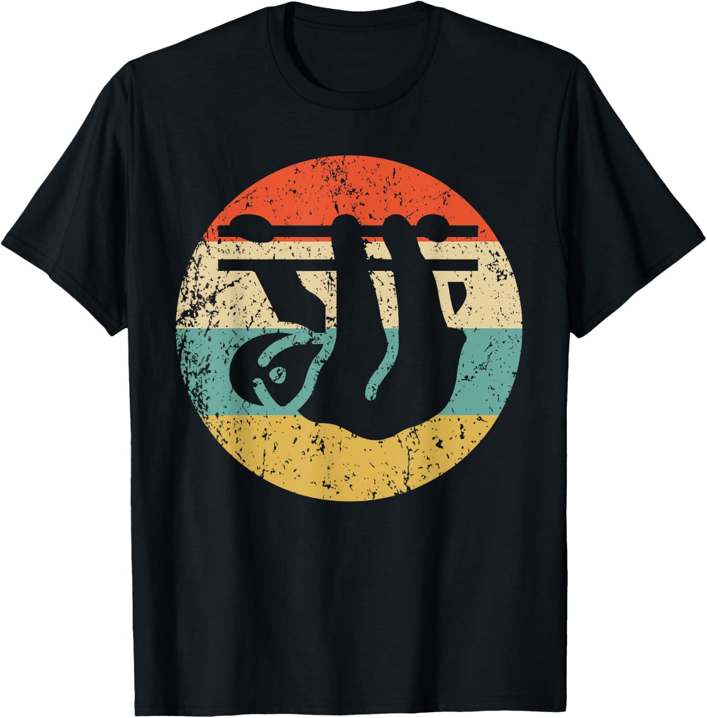 Sloth Retro Style Animal T-Shirt - T-Shirt | Black