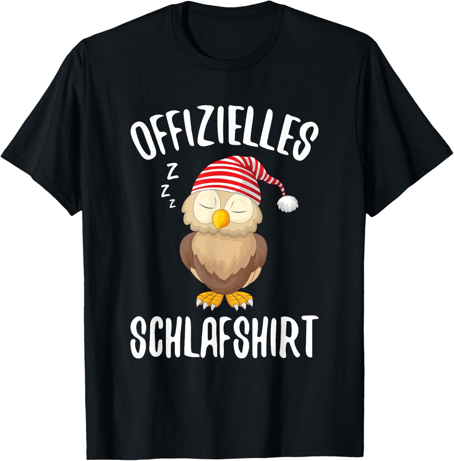 Official Sleep Shirt Owl Sleeping Saying , black T-Shirt - T-Shirt | Black
