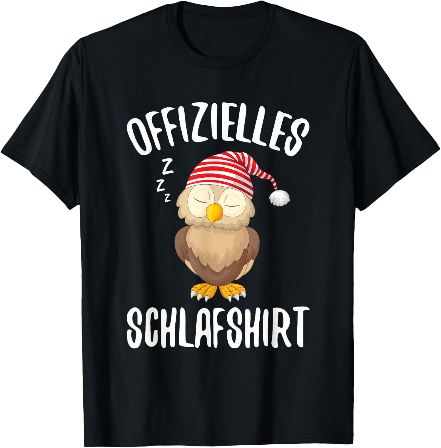 Official Sleep Shirt Owl Sleeping Saying , black T-Shirt - T-Shirt | Black
