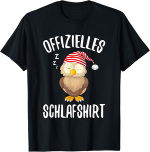 Official Sleep Shirt Owl Sleeping Saying , black T-Shirt - T-Shirt | Black