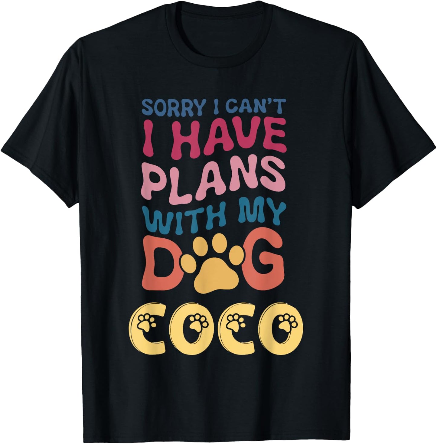 Dog Name Coco Personalised Gift Busy With My Dog Coco T-Shirt - T-Shirt | Black