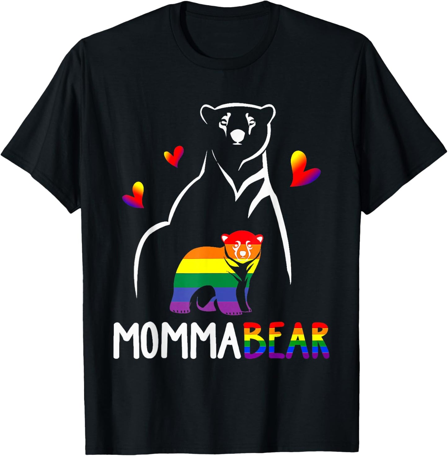 LGBT Momma Bear Gay Pride Proud Mom Mother's Day 2025 T-Shirt - T-Shirt | Black