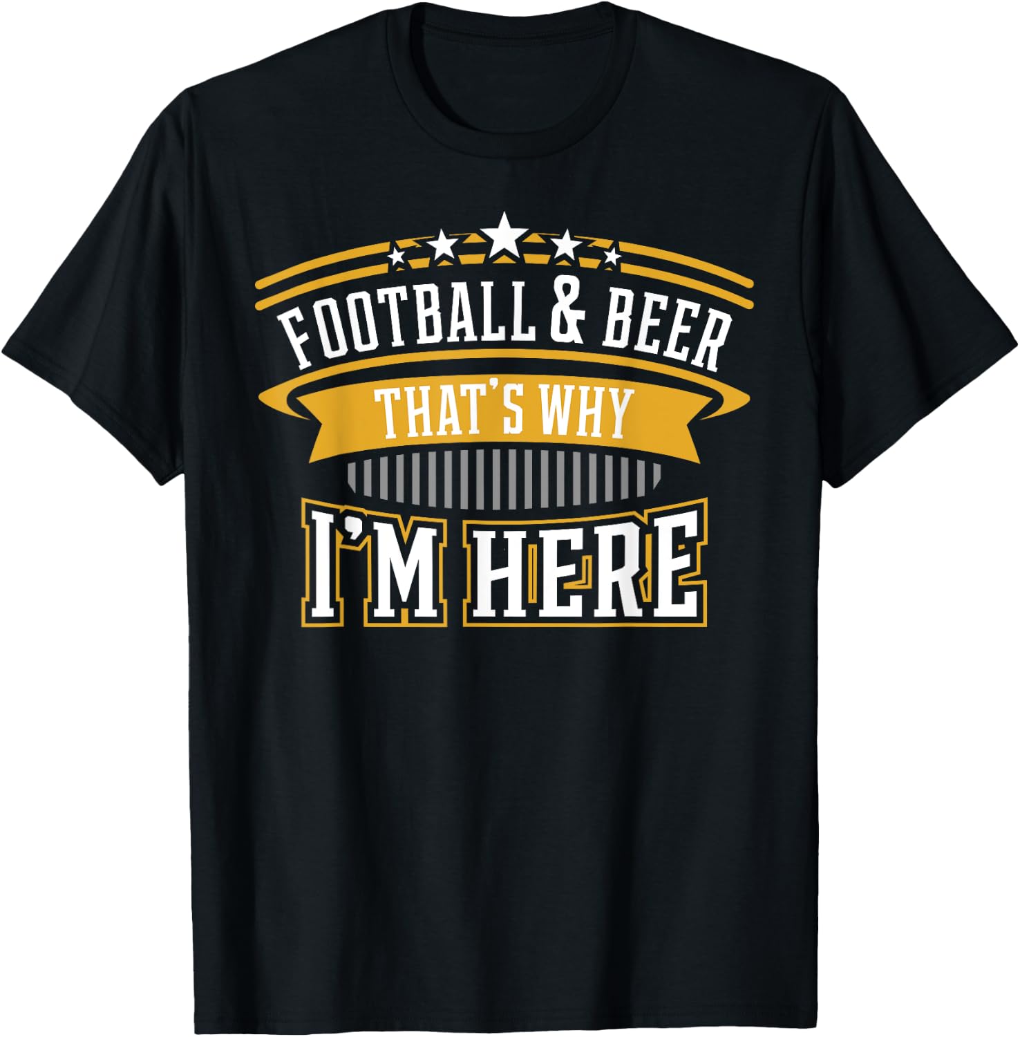Football und Bier Deshalb bin ich hier Gift, Gift T-Shirt - T-Shirt | Black