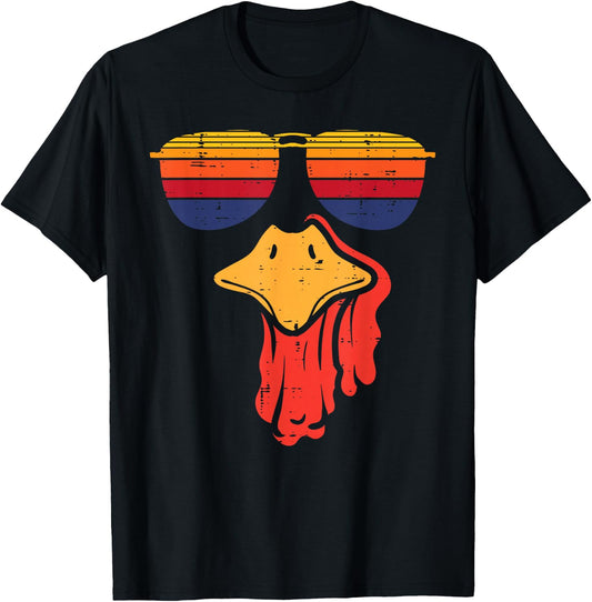Thanksgiving Turkey Face Sunglasses Vintage Men Women Kids T-Shirt - T-Shirt | Black