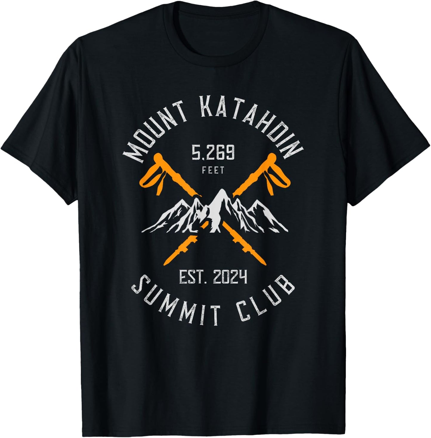 Mount Katahdin Mountain Hiking Est 2024 T-Shirt - T-Shirt | Black