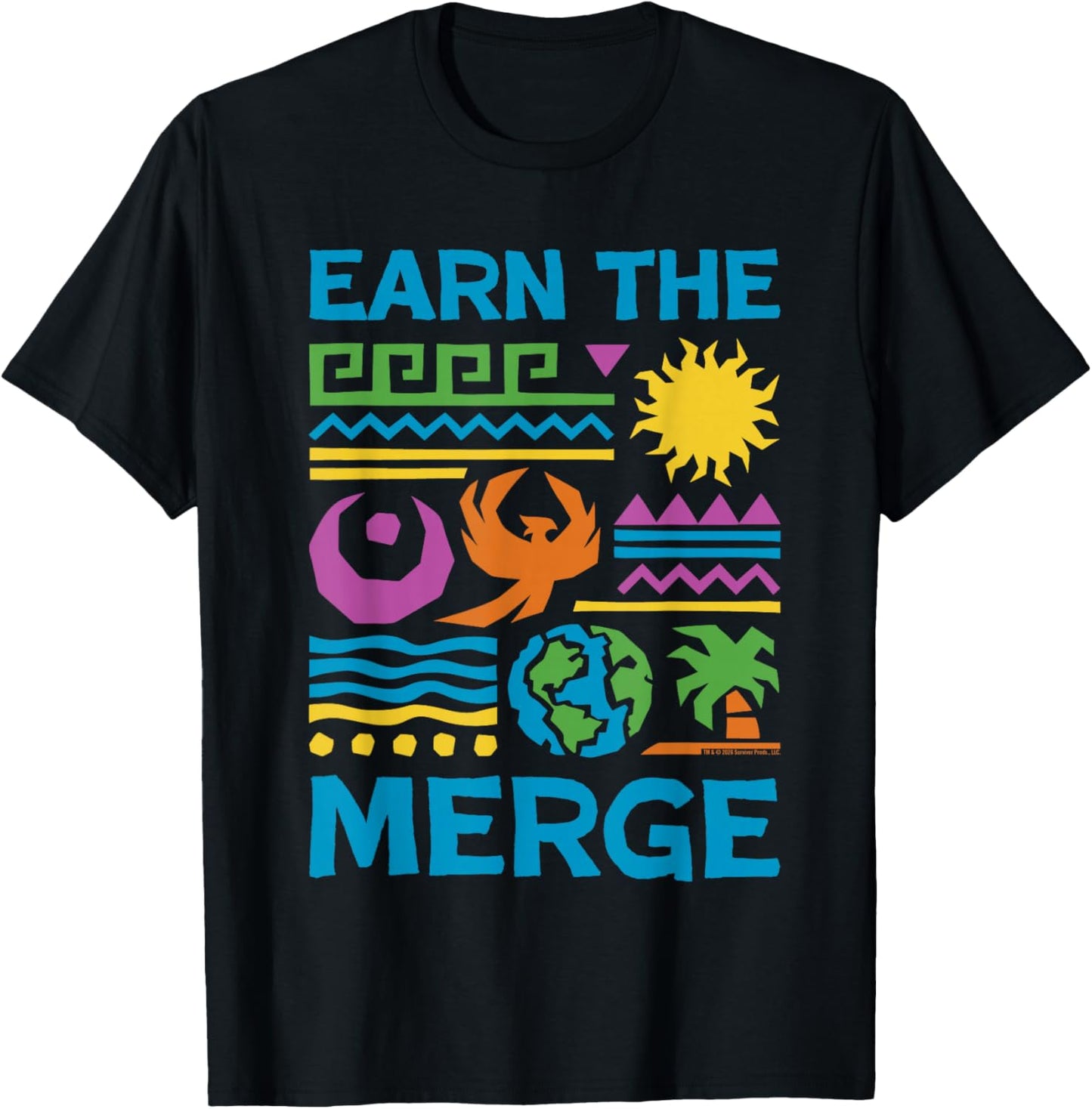 Survivor Earn The Merge Officially Licensed T-Shirt - T-Shirt | Black