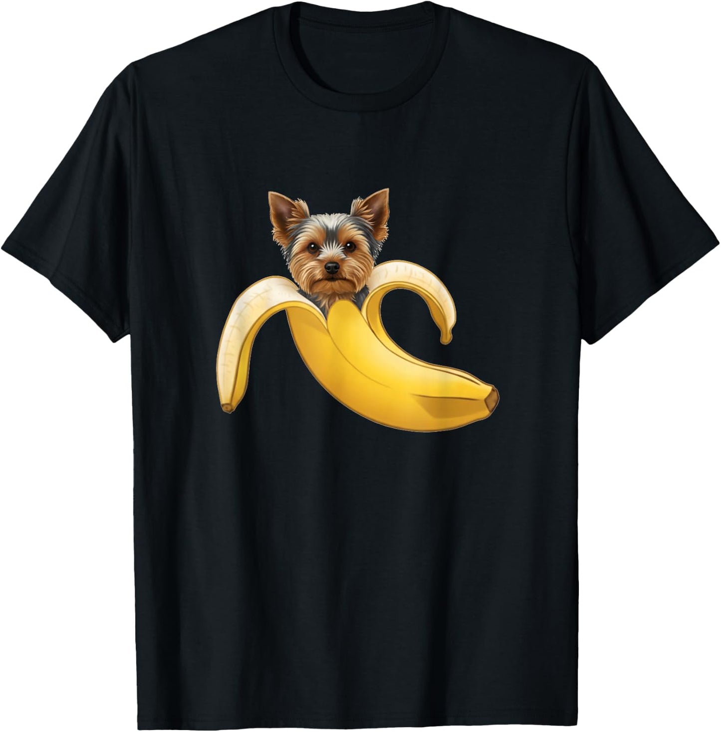 Funny Yorkshire Terrier Yorkie Lovers Banana Boys Girls Kids T-Shirt - T-Shirt | Black