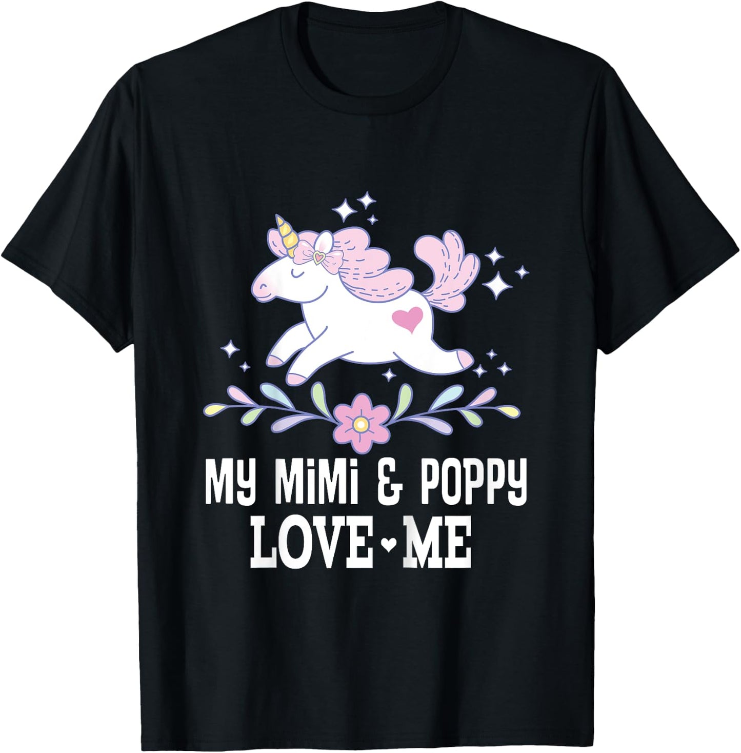 My Mimi and Poppy Love Me Grandchild Unicorn T-Shirt - T-Shirt | Black