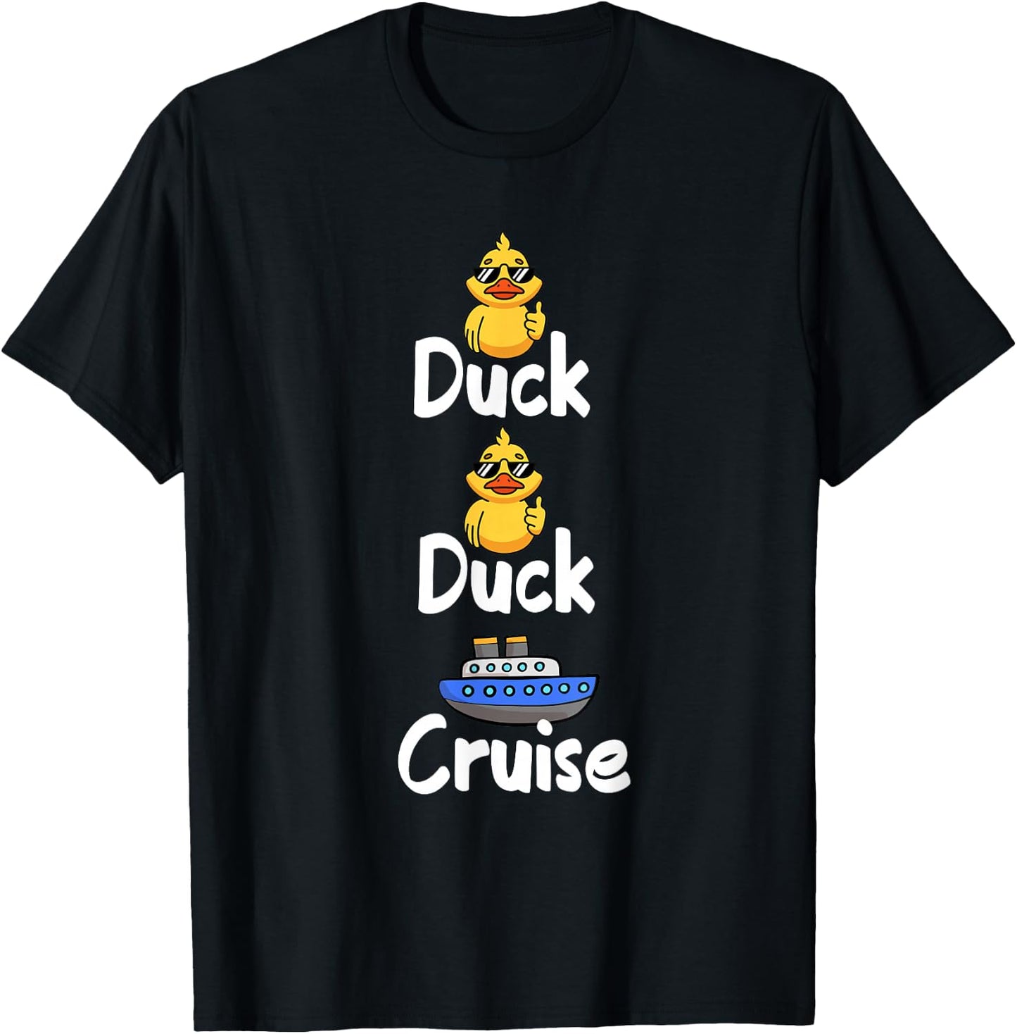 Duck Duck Cruise Family Vacation Matching Cruising Ducks T-Shirt - T-Shirt | Black