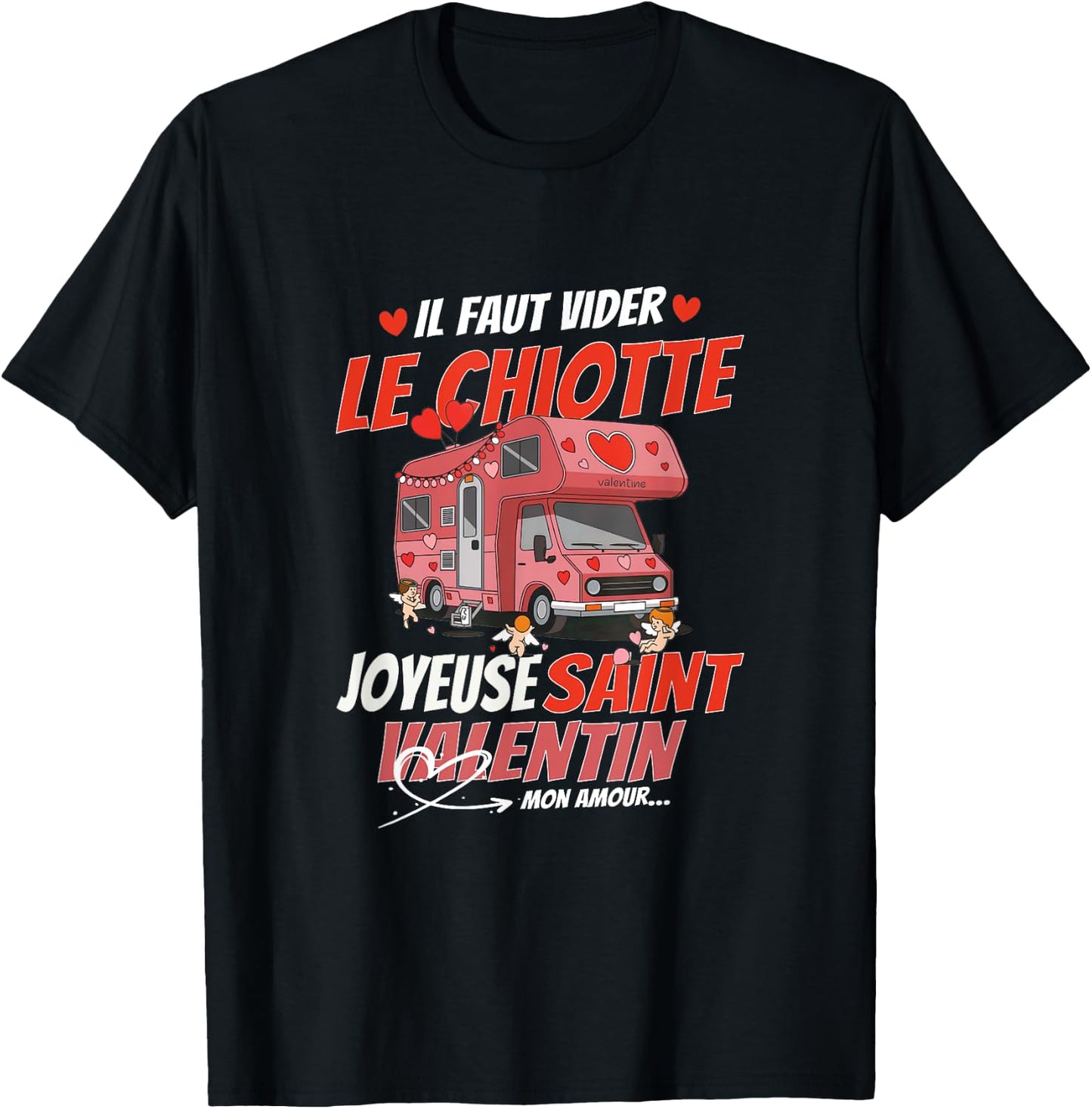Camping Car Couple Lovers Humour Party Valentine's Day , Black, S T-Shirt - T-Shirt | Black
