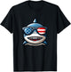4th Of July Funny Shark Lover Patriotic Shark T-Shirt - T-Shirt | Black
