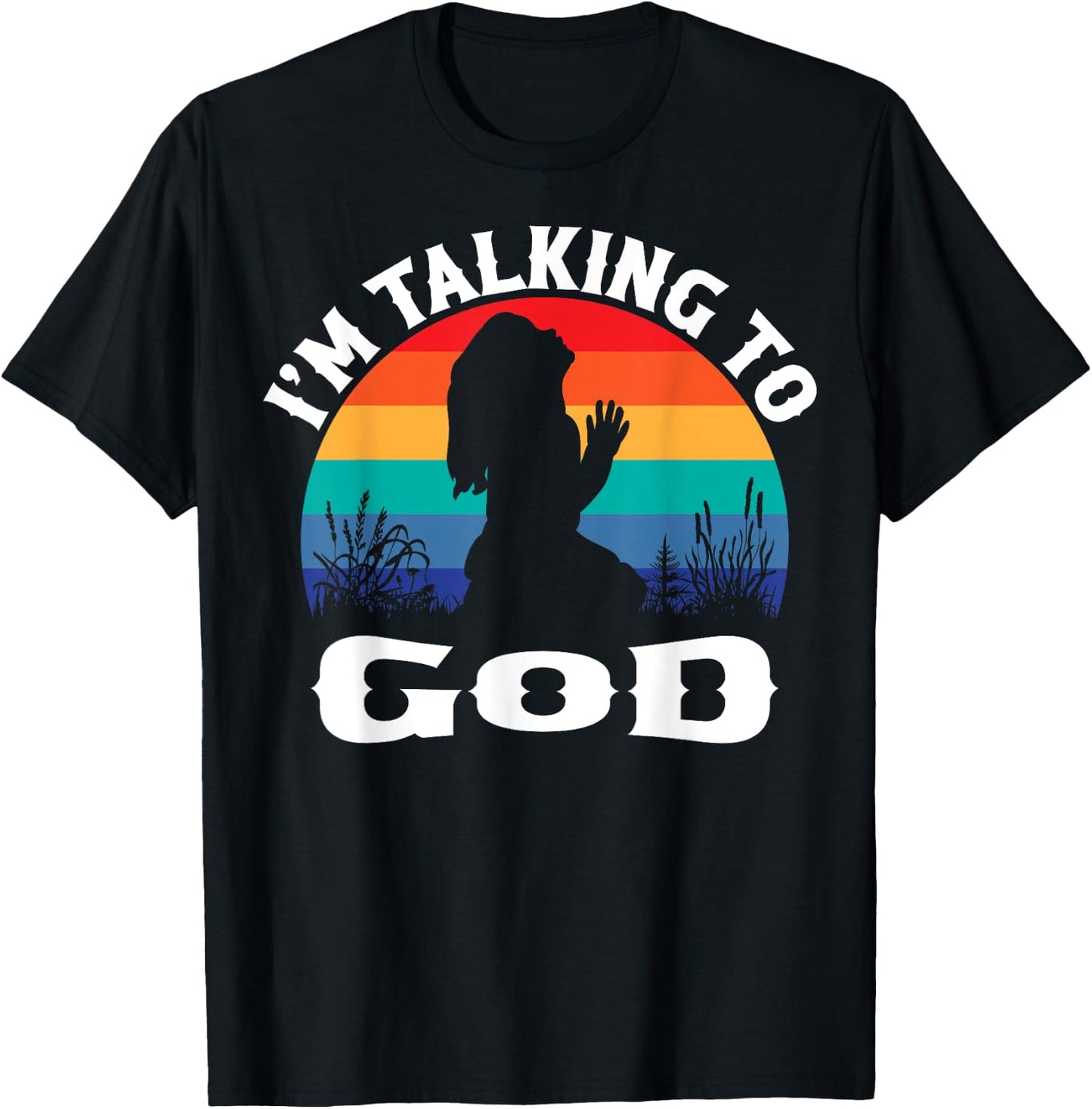 I Speak to God Retro T-Shirt - T-Shirt | Black