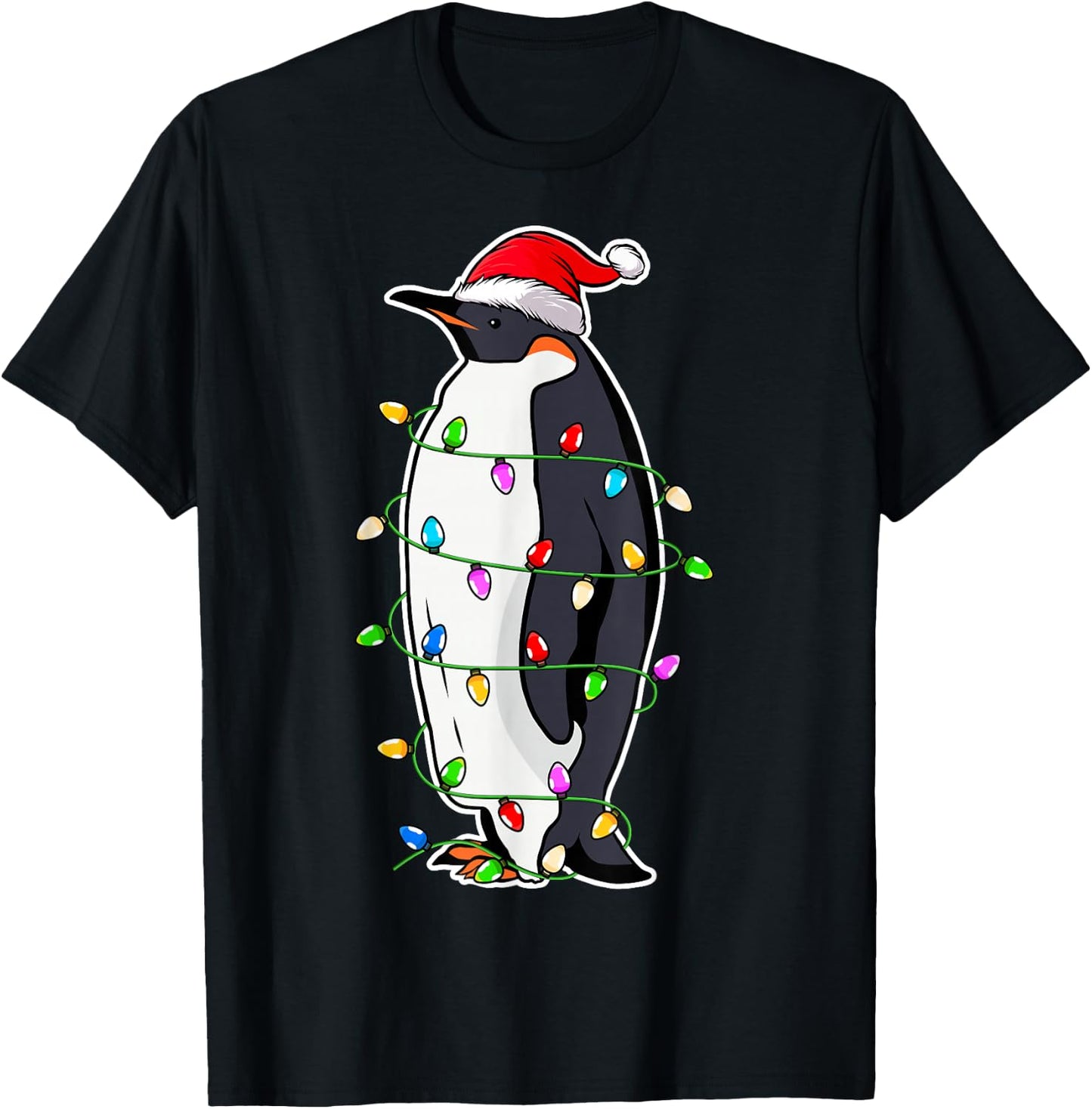 Penguin Wearing Santa Hat Xmas - Penguin Lover Christmas T-Shirt - T-Shirt | Black