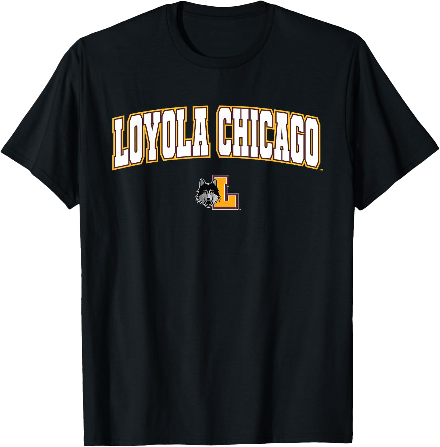 Loyola University Chicago Ramblers Arch Logo T-Shirt - T-Shirt | Black