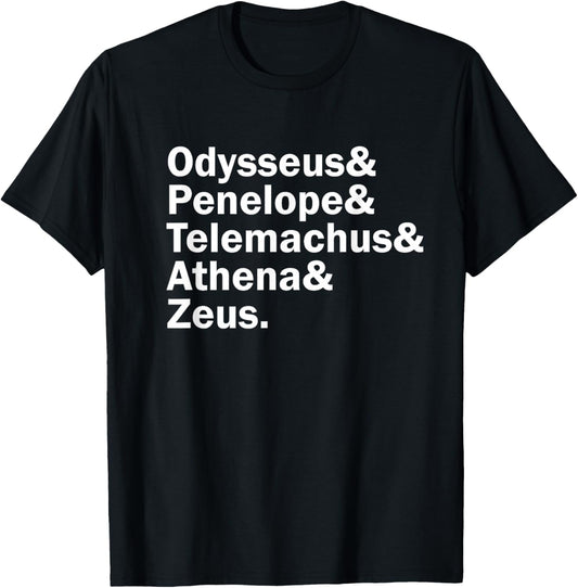 Fountain City Literature Gear The Odyssey Ancient Greek Epic Poem by Homer Design Adult Men's Black Cotton Blend Polyester 100% Classic Fit Short Sleeve T-Shirt - T-Shirt | Black
