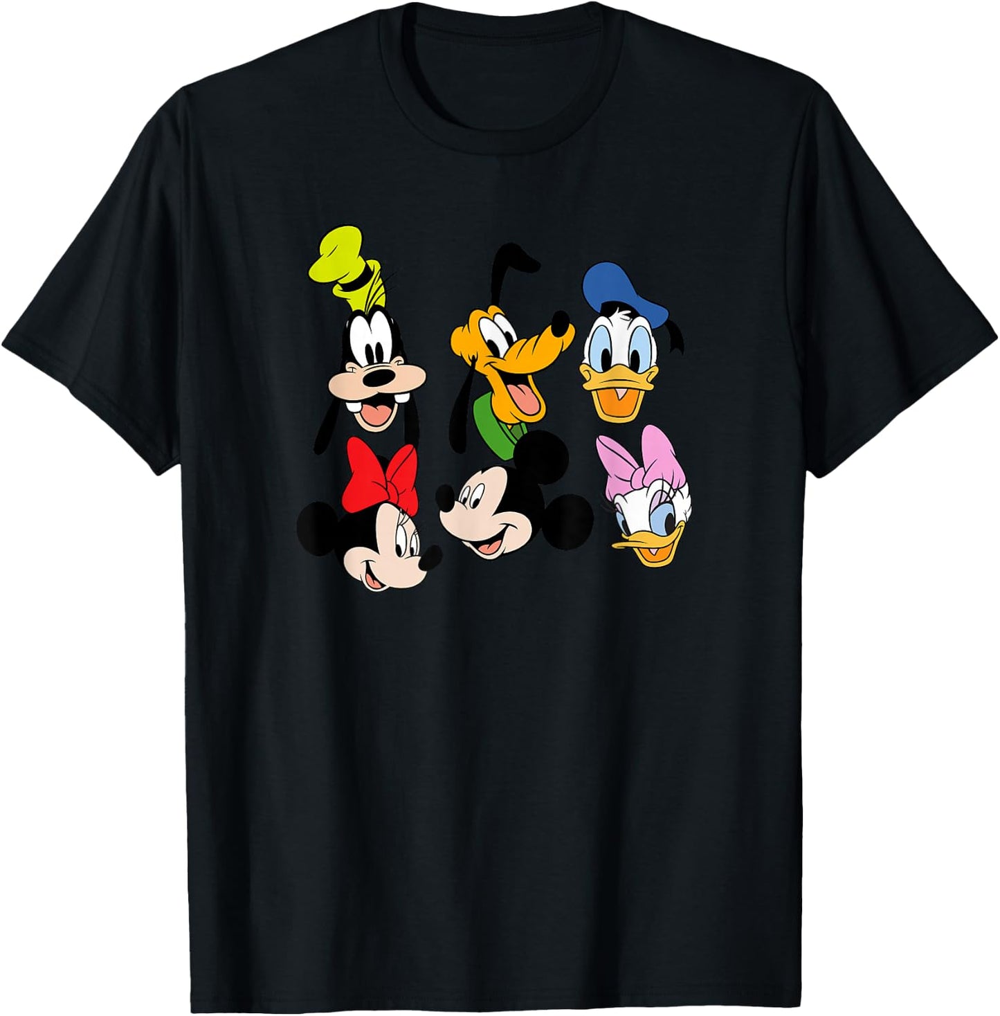 Disney Mickey And Friends Sensational Six Friends Group T-Shirt - T-Shirt | Black