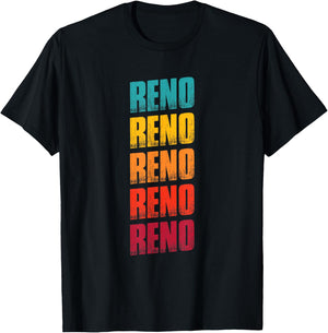 Reno Nevada Souvenir - Retro Vintage Reno T-Shirt - T-Shirt | Black